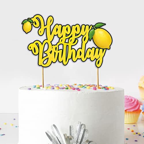 Seyal Lemon Happy Birthday Cake Topper