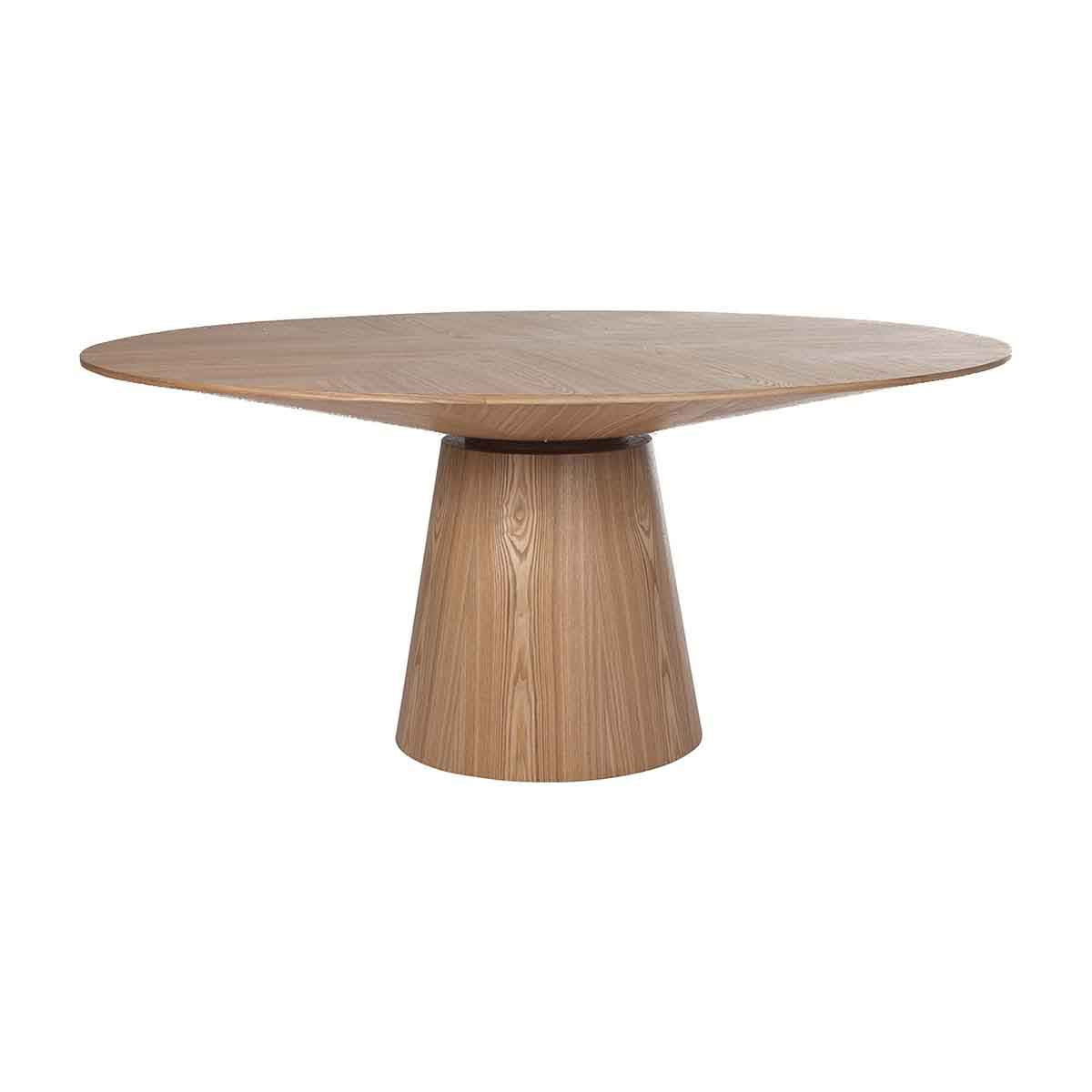 Classic Round Dining Table 150cm - 59 Inch Modern Wooden Kitchen Table for Dining Room, Breakfast Nook & Small Space Gatherings