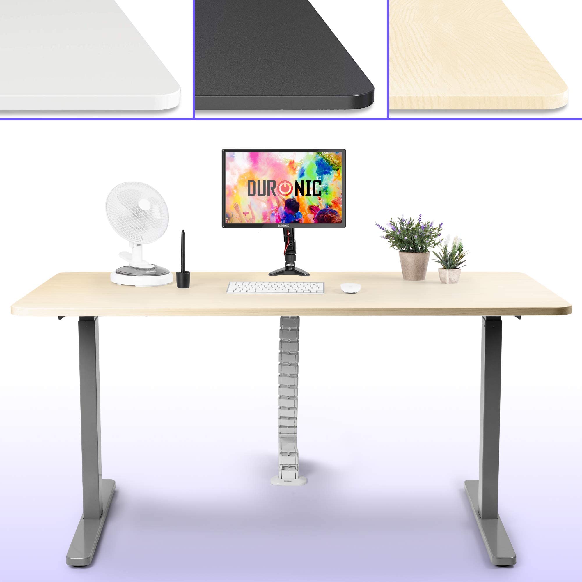 Duronic TT187 Sit Stand Desk Top - Adjustable Height Standing Desk Surface Only | 180cm x 70cm Natural Wood Desktop for Ergonomic Office Workstation | Perfect for Home Office, Gaming Setup & Workspace Productivity