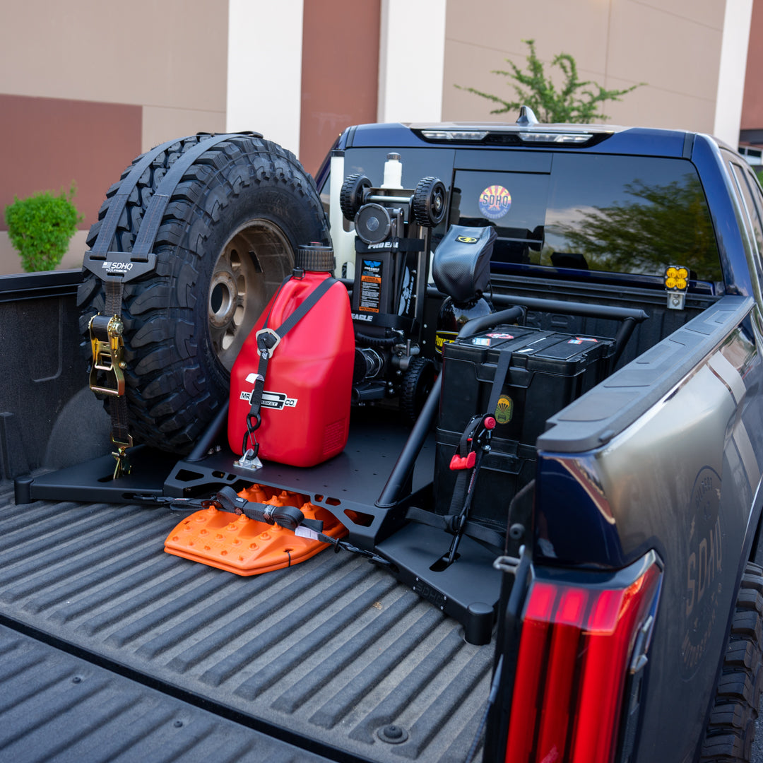 2022-2024 Toyota Tundra SDHQ Built-In Bed Chase Rack - Heavy Duty Off-Road Truck Accessory for Overlanding & Adventure Gear Storage