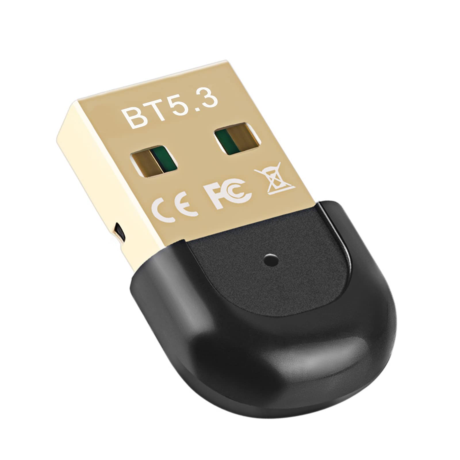 Vgggrd Bluetooth 5.3 USB Adapter for PC - Wireless Dongle Compatible with Windows 11/10/8.1, Headphones, Mouse, Keyboard, Game Controller & Printers - Plug & Play for Laptop, Desktop, Smartphone & Tablet - Perfect for Home Office, Gaming & Wireless Connectivity