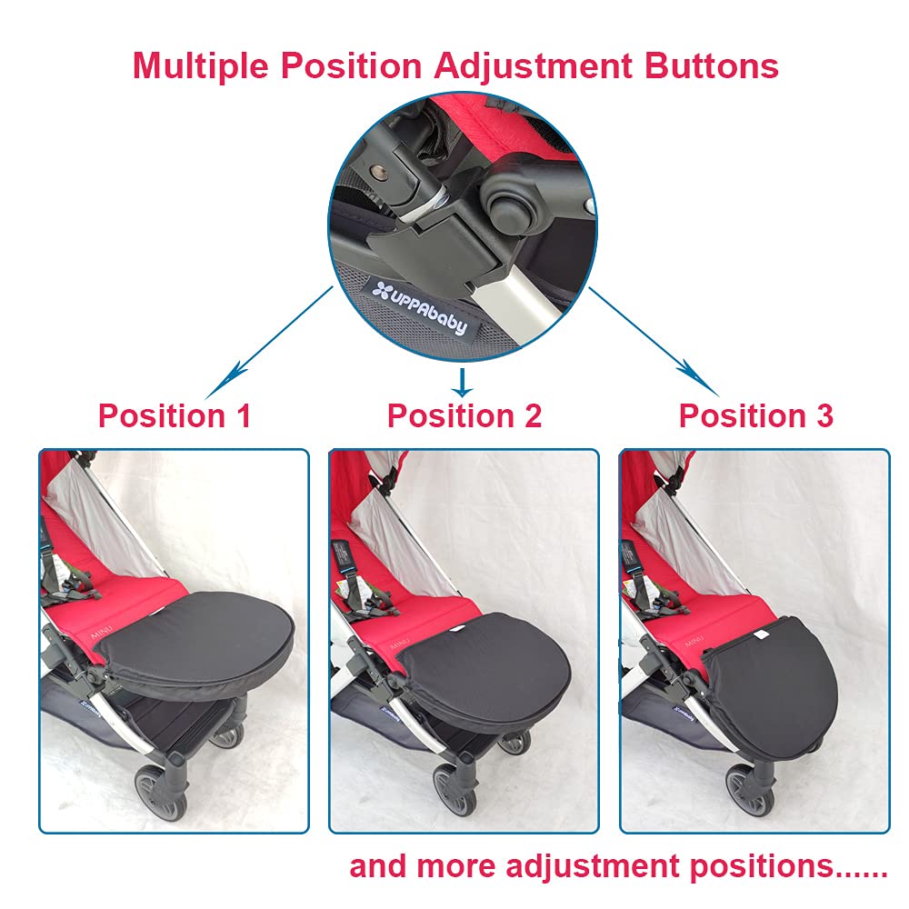 UPPAbaby MINU Stroller Footboard & Leg Rest Accessory - Adjustable Toddler Standing Board for Comfortable Ride - Perfect for City Walks, Shopping & Travel