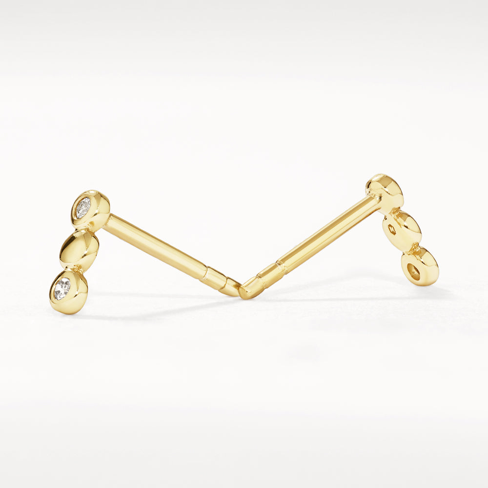 14K Gold Diamond Bezel Trio Stud Earrings for Women - Elegant & Dainty Jewelry for Everyday Wear, Parties & Special Occasions