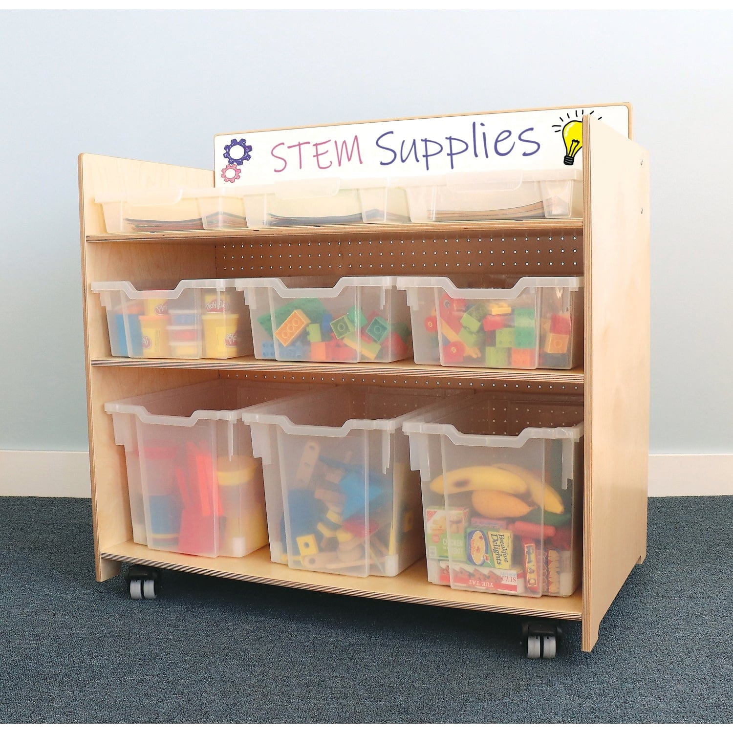 Preschool STEM Learning Cart - Educational Toy for Kids Ages 3-5 | Science, Technology, Engineering & Math Activities | Perfect for Classroom & Home Learning