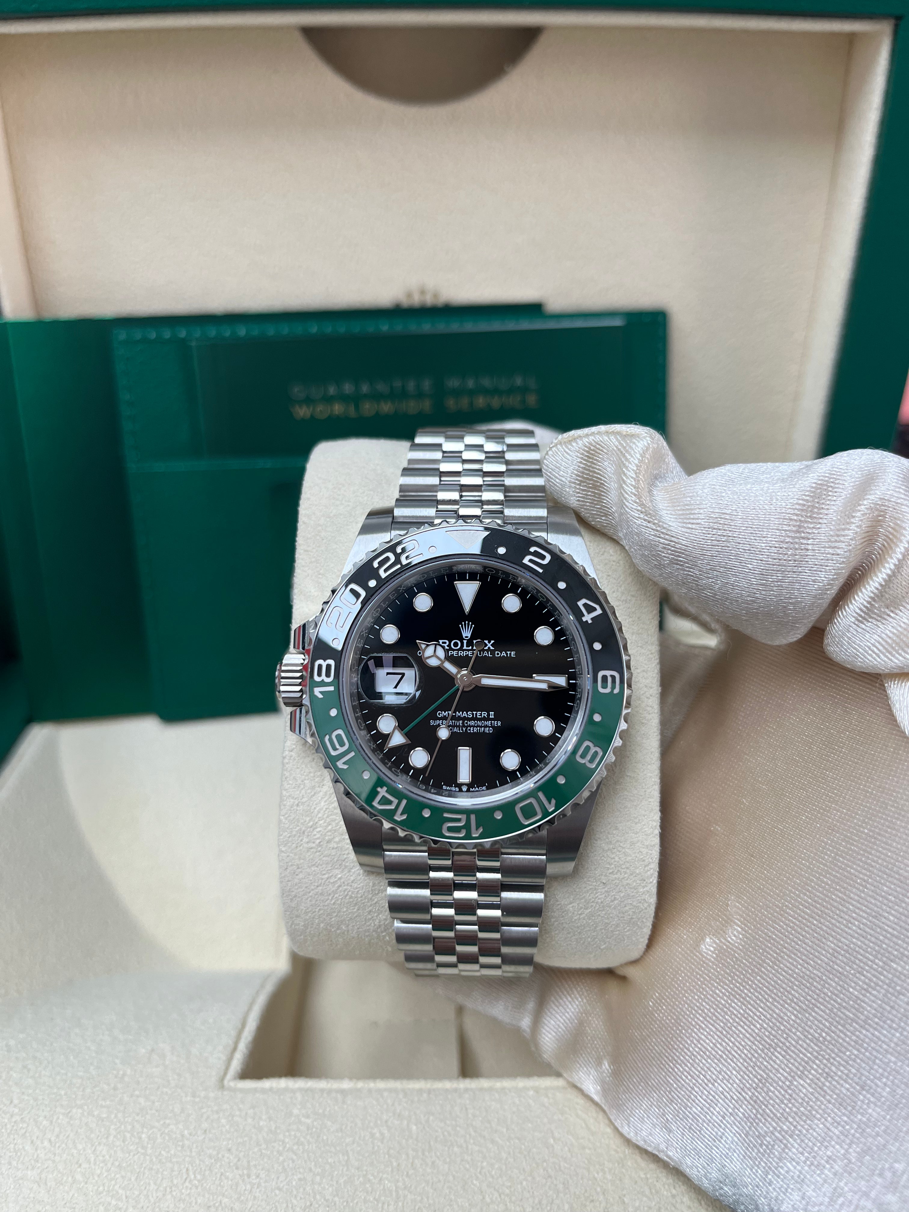 Rolex GMT-Master II 126720VTNR Men's Watch with Green & Black Ceramic Bezel - Perfect for Travel, Business & Luxury Collectors