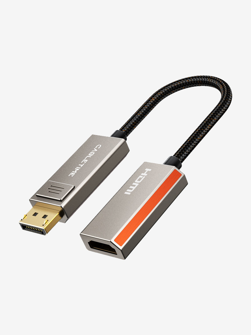 8K DisplayPort 1.4 to HDMI 2.1 Adapter - 8K@60Hz & 4K@144Hz Converter - Perfect for Gaming, Home Theater & 4K/8K Monitor Setup