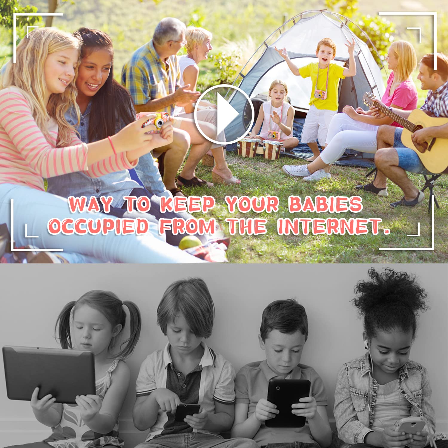 Kids Digital Camera with 180° Flip Lens - 2.4