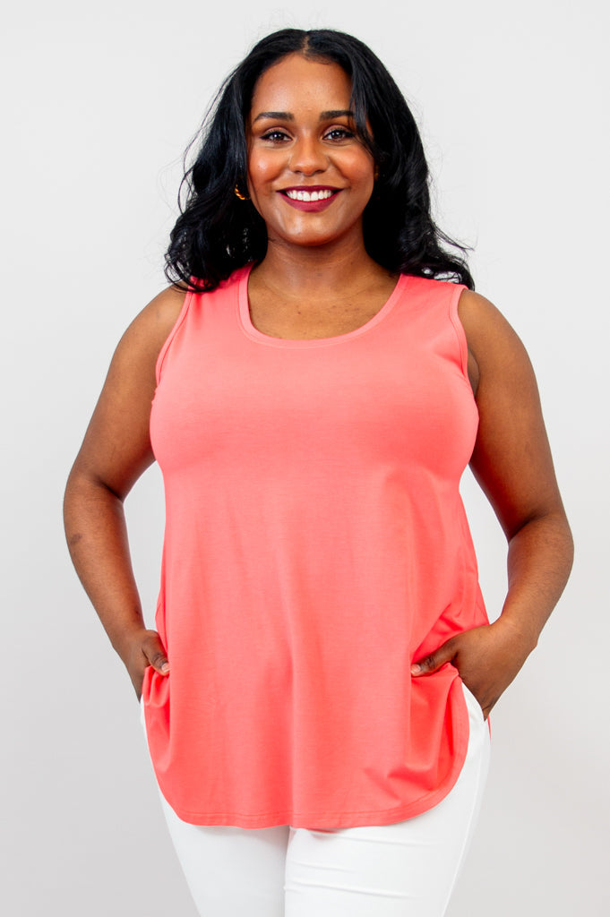 Stylish Coral Bamboo Jazz Tank Top for Women - Breathable & Comfortable Summer Wear - Perfect for Yoga, Beach, and Casual Outfits