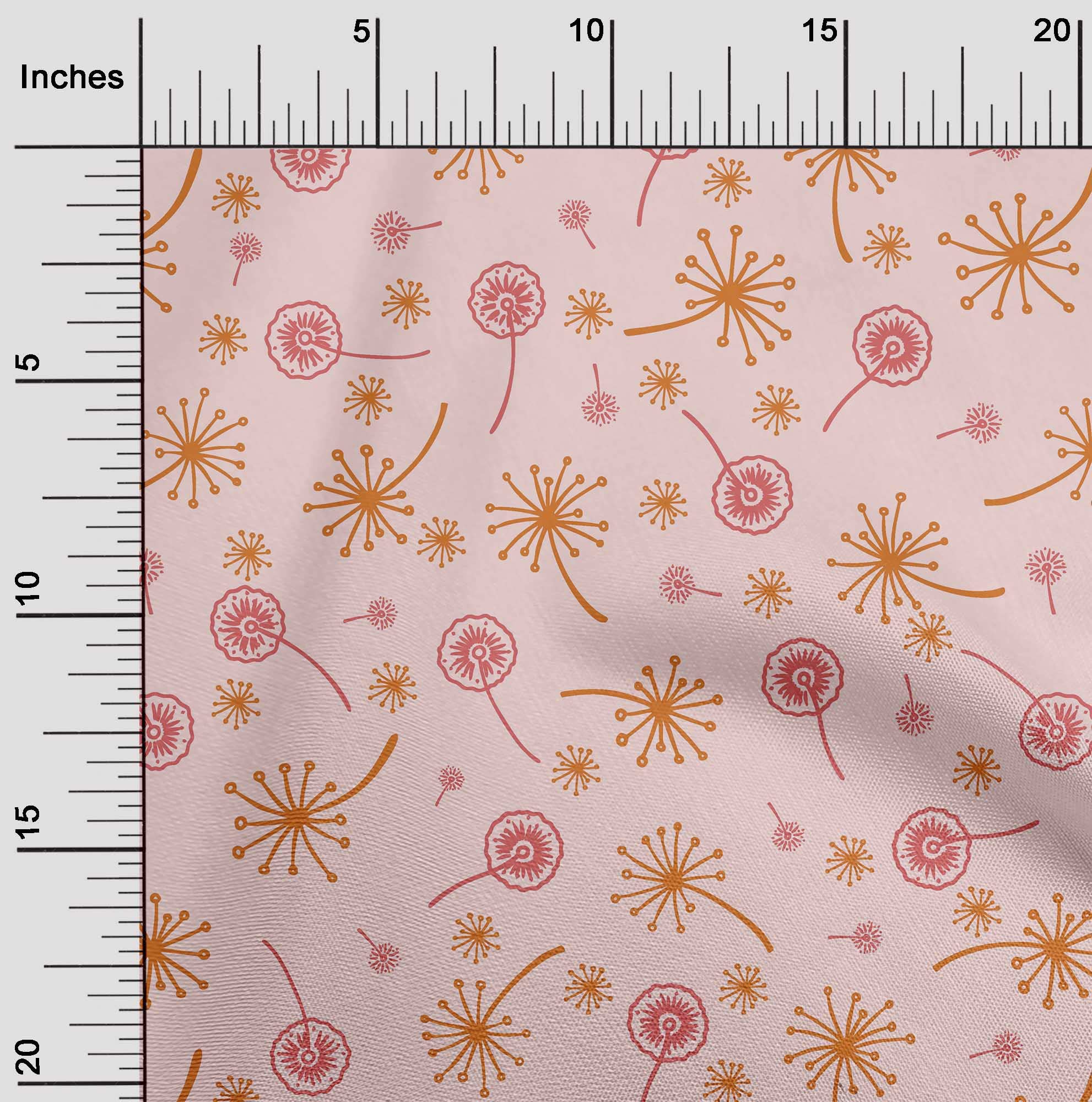 oneOone 100% Cotton Poplin Twill Fabric - Pink Asian Floral Print Dress Material (56