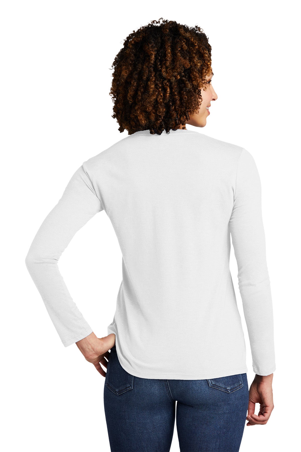Allmade Women's Tri-Blend Customized Long Sleeve T-Shirt - Soft Fair Trade Organic Cotton Tee for Casual Wear, Workout & Layering | Fairly White
