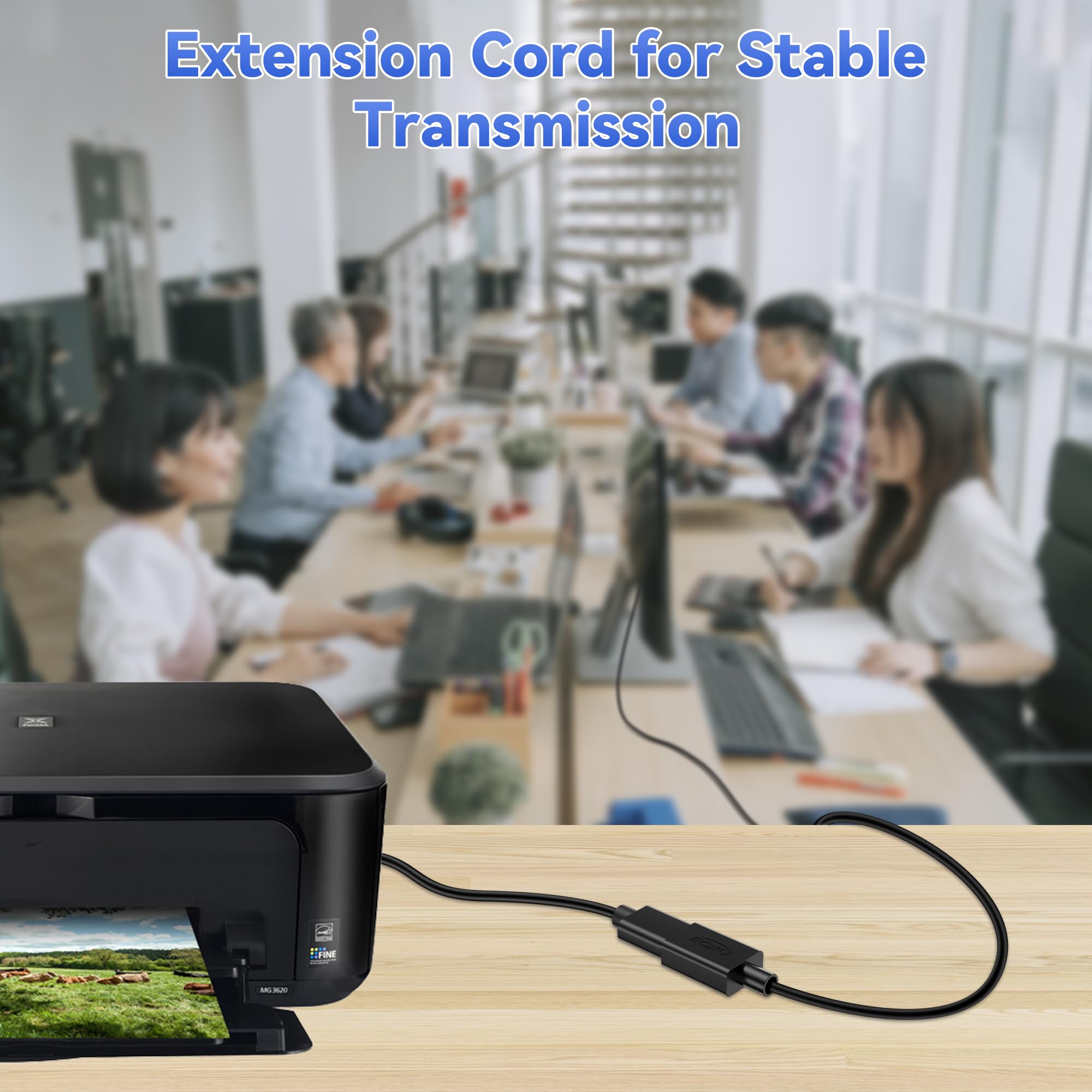10-Pack 1FT USB 2.0 Extension Cable A Male to Female - High Speed Data Sync & Charging for Flash Drives, Hard Drives, Printers, Keyboards, Gaming Consoles (PS5, Xbox) & VR Headsets - Perfect for Home Office, Gaming Setup & PC Accessories Extension