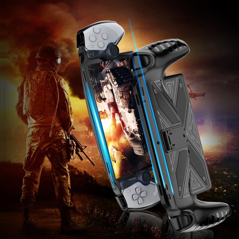 Shockproof TPU Gaming Console Sleeve Cover with Stand for PlayStation Portal Remote Player - Protective Skin Case for PS5/PS Portal - Perfect for Travel & Gaming Sessions