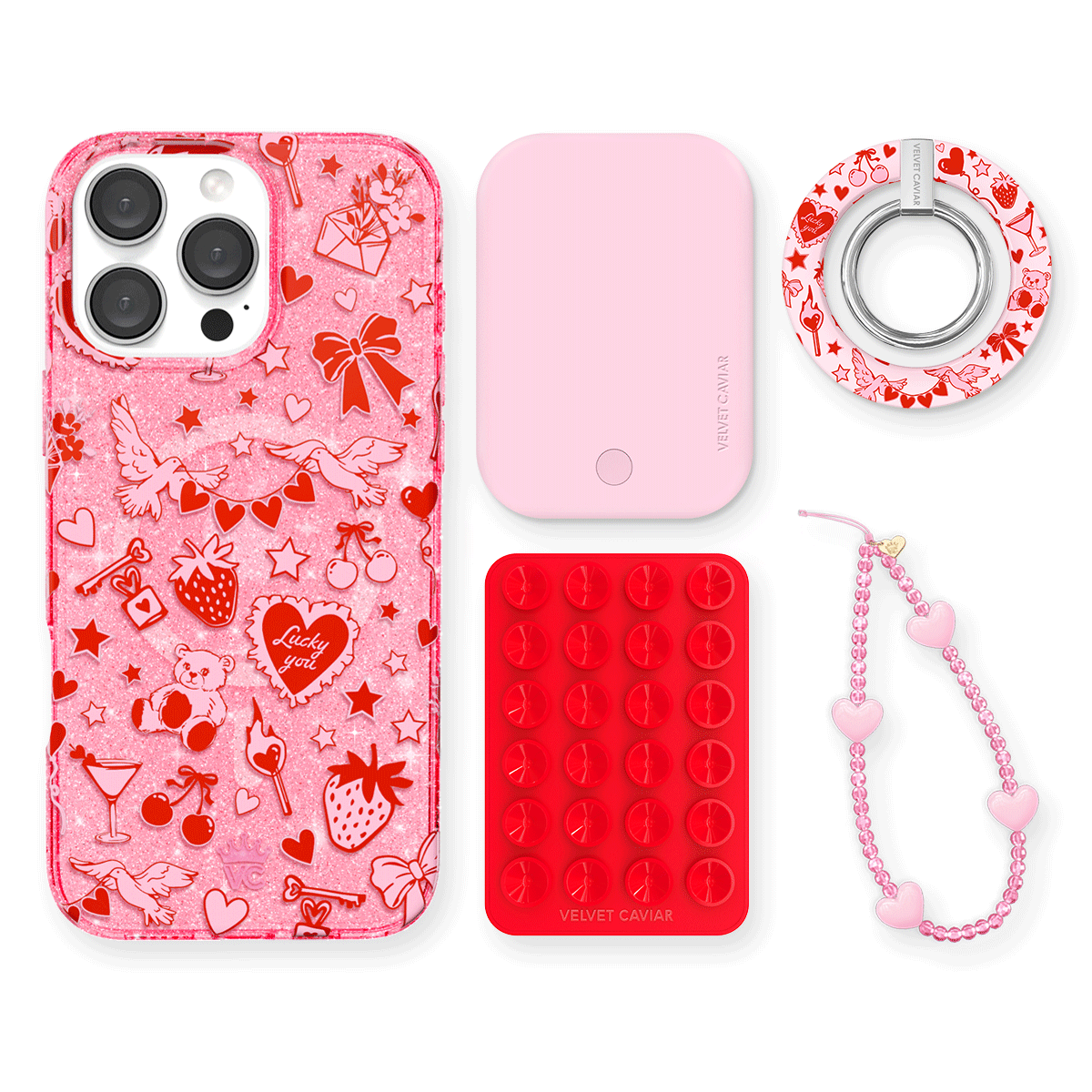 Be Mine Glitter iPhone Case with Grip - Cute & Stylish Phone Cover for iPhone 13/12/11/XR - Perfect for Everyday Use, Parties & Gifting