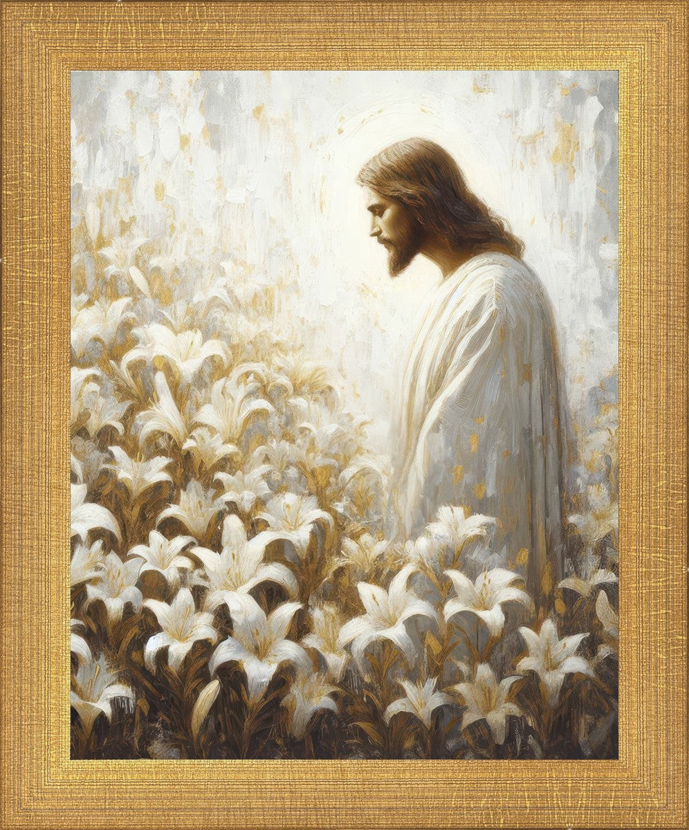 Consider The Lilies - Inspirational Christian Wall Art Decor for Home & Office | Perfect for Living Room, Bedroom, Church & Gift Giving