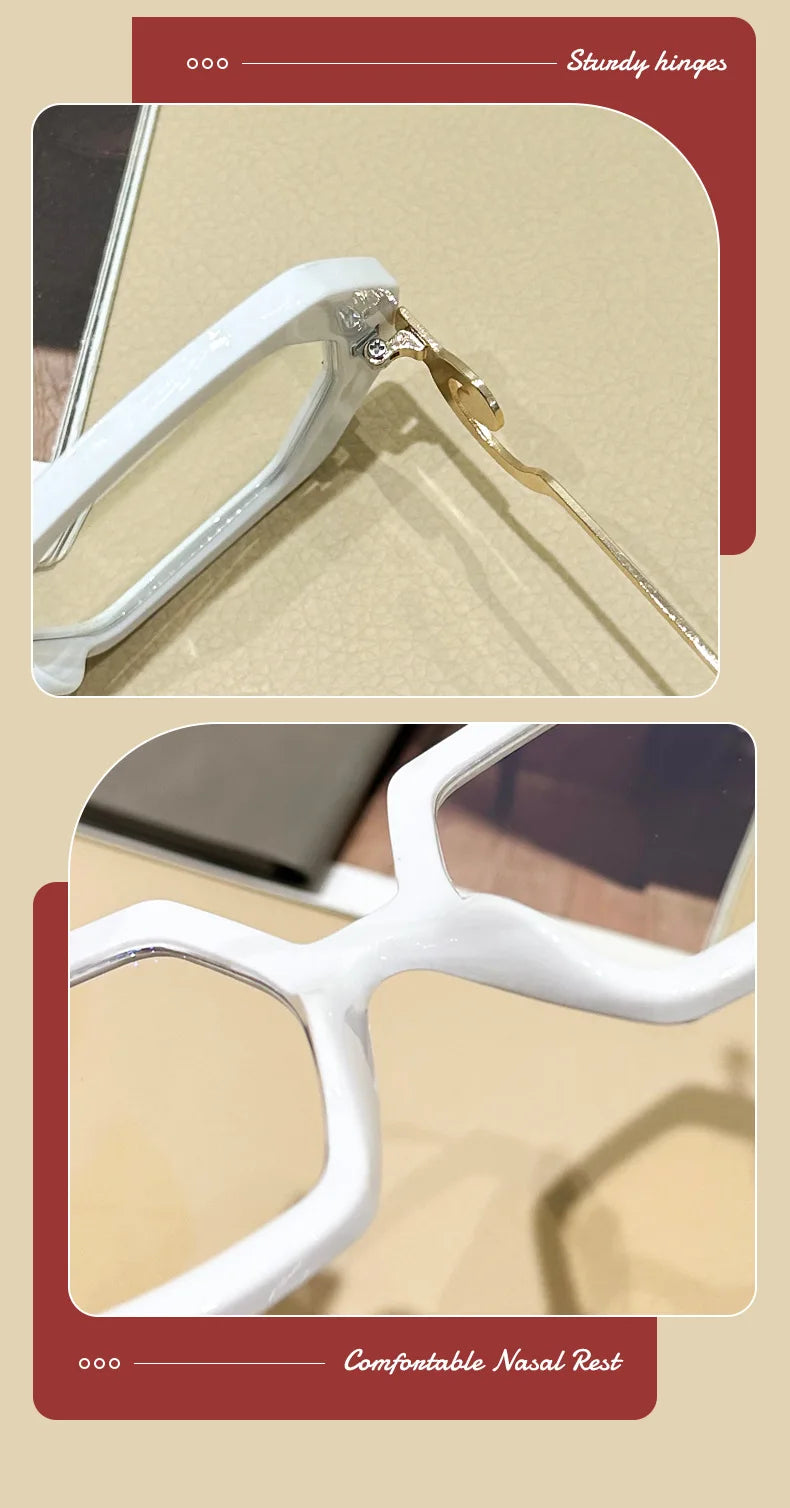 CCspace Women's Full Rim Polygon Plastic Eyeglasses Frame 57423 - Trendy Geometric Glasses for Work, Reading & Fashion Accessories