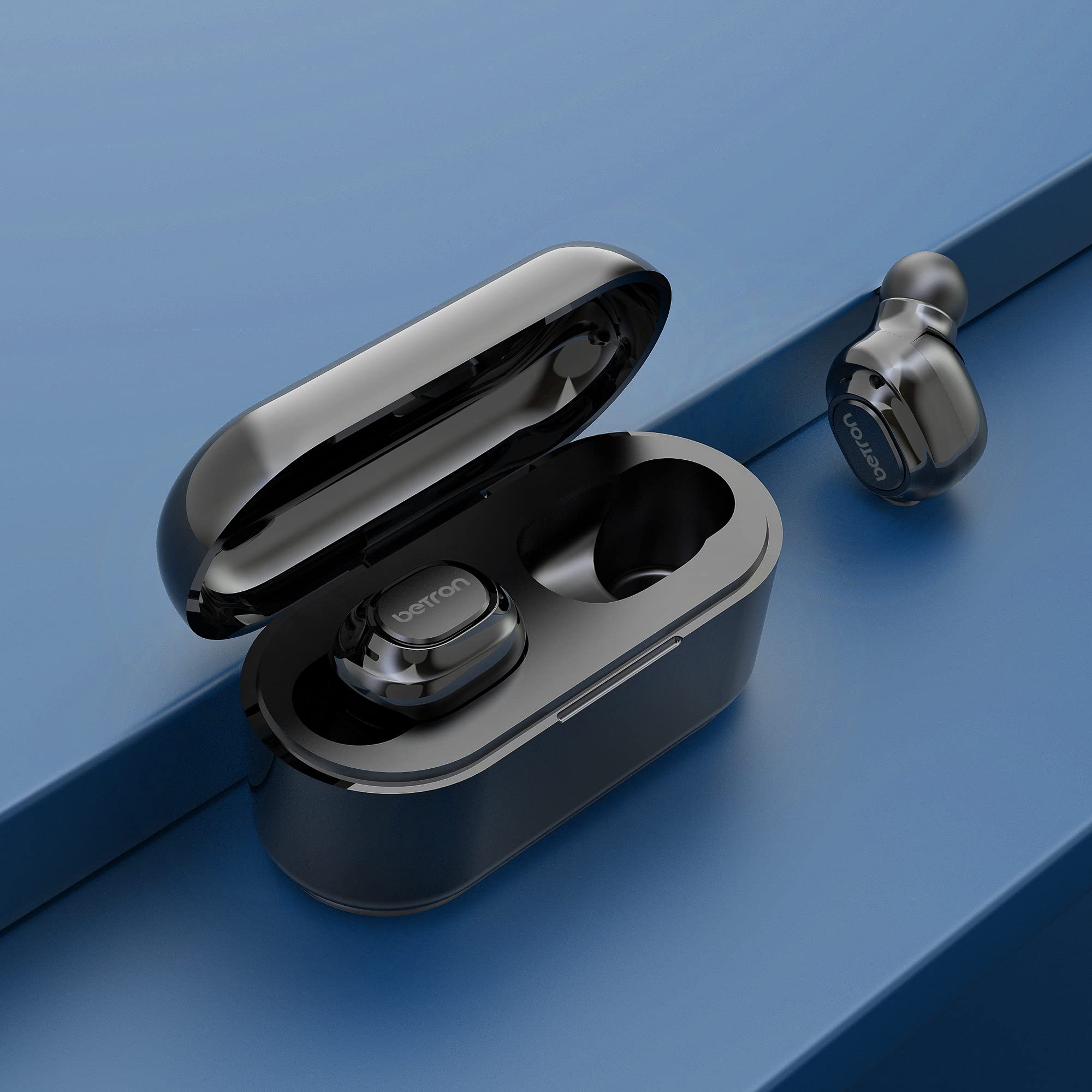 Betron BGM20 Wireless Bluetooth Earbuds with Microphone, Deep Bass In-Ear Headphones for iPhone, iPad, Android Smartphones & Tablets - Perfect for Gym, Running, Commuting & Workouts