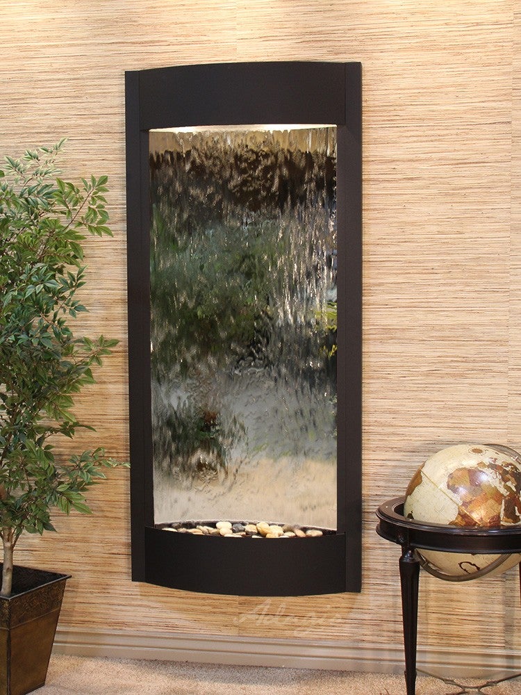 Adagio Pacifica Waters Textured Black Silver Mirror PWA1740 - Modern Bathroom Vanity Mirror for Contemporary Home Decor, Perfect for Powder Rooms & Master Baths