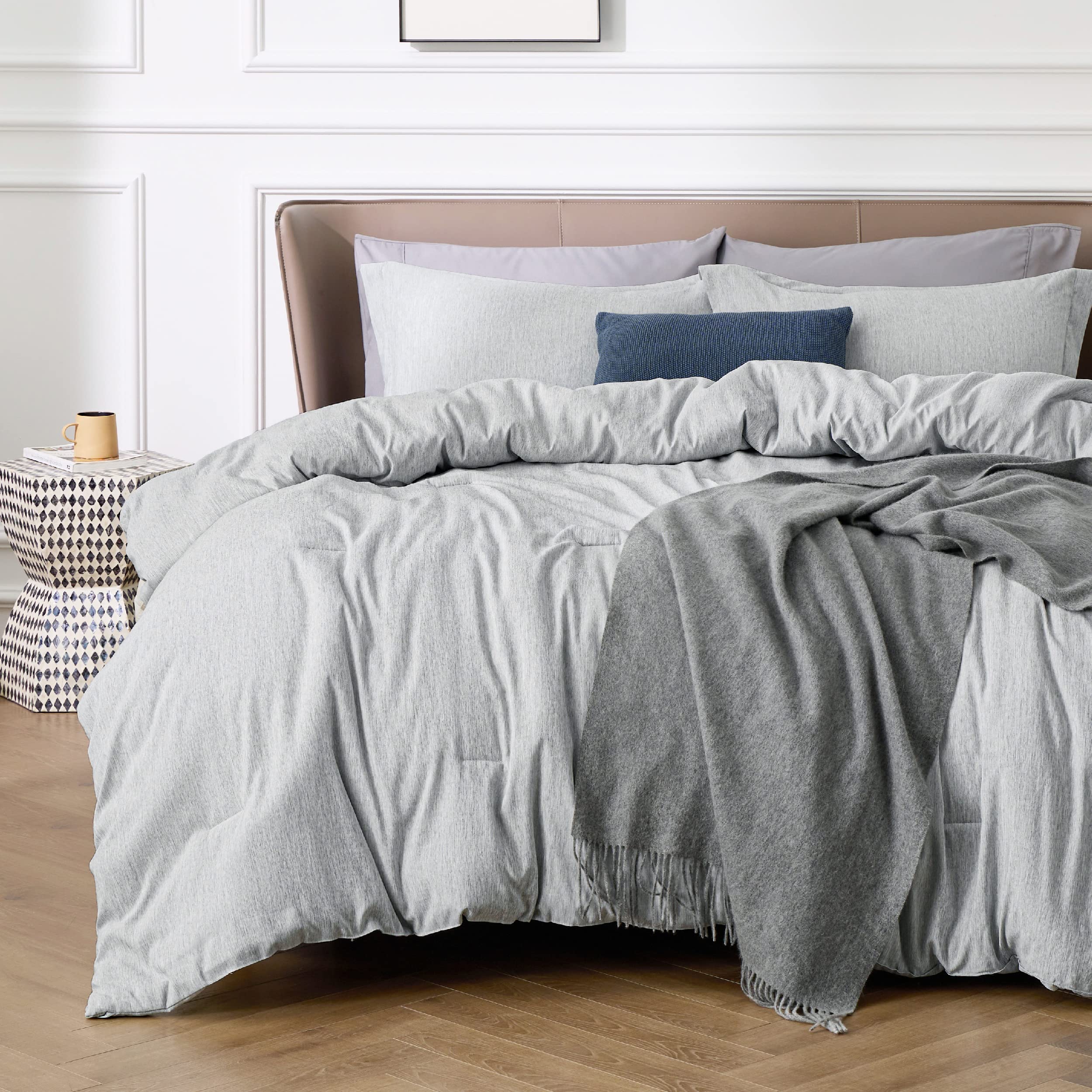 Bedsure California King Comforter Set - Soft Green Bedding Comforter with 2 Pillow Shams, 104x96 Inches, 3-Piece Set for Luxurious Sleep & Bedroom Decor