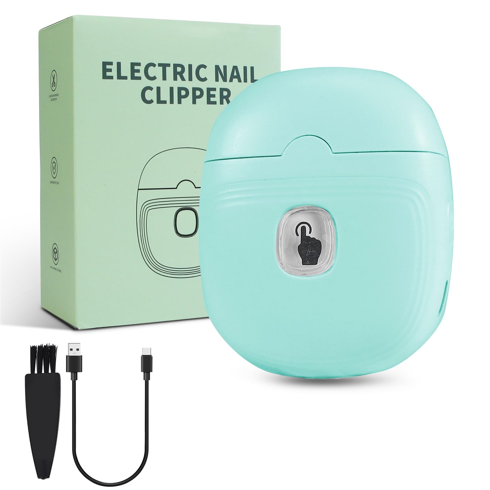 Rechargeable USB Electric Nail Clipper for Adults & Babies - Portable Automatic Nail Trimmer with LED Light, 2.45x1.3x2.96 Inch - Perfect for Travel, Home Use & Gentle Baby Care