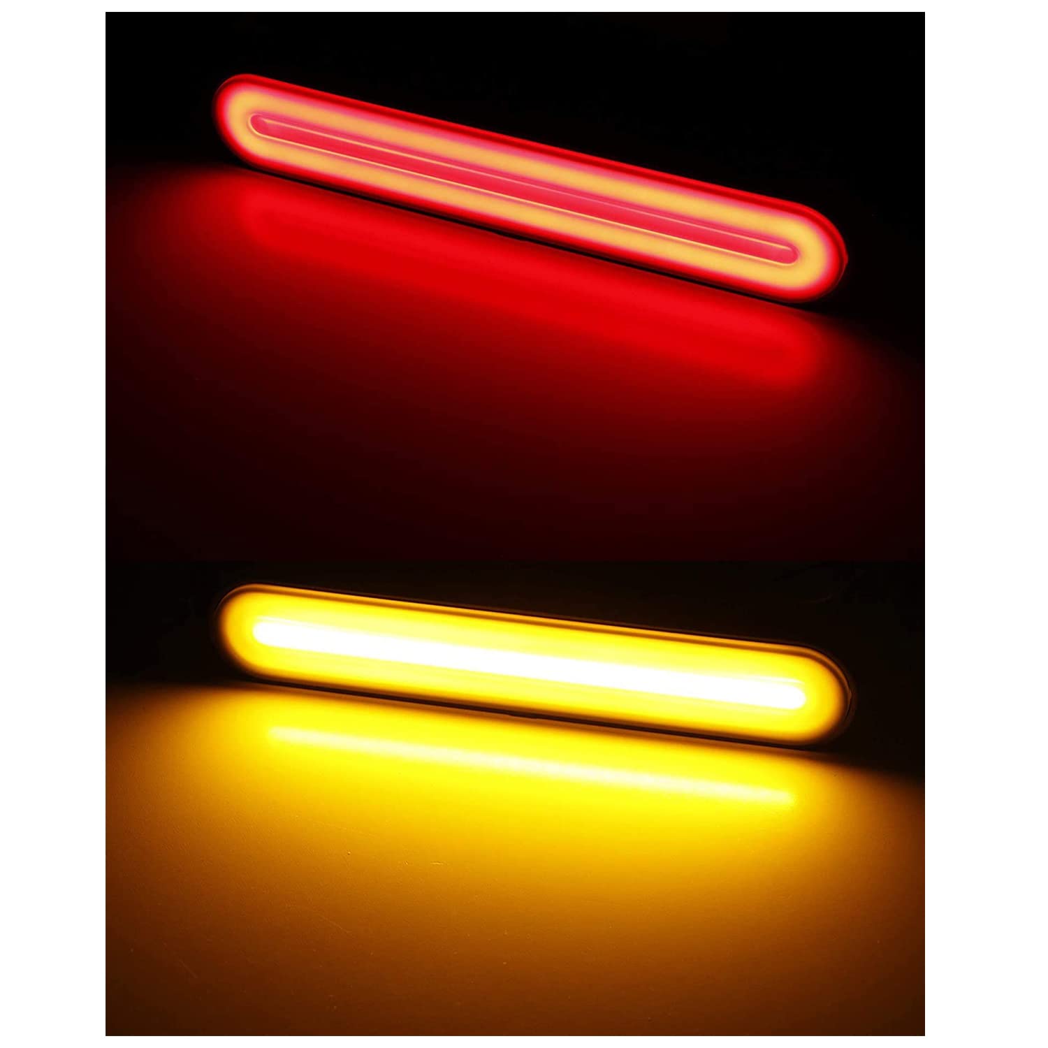 Universal LED Brake Tail Light & Turn Signal Strip for Harley Davidson - Vertical Mount Rear Fender/Bagger with Parking & Stop Light (Red/Amber) - Perfect for Motorcycle Safety & Customization