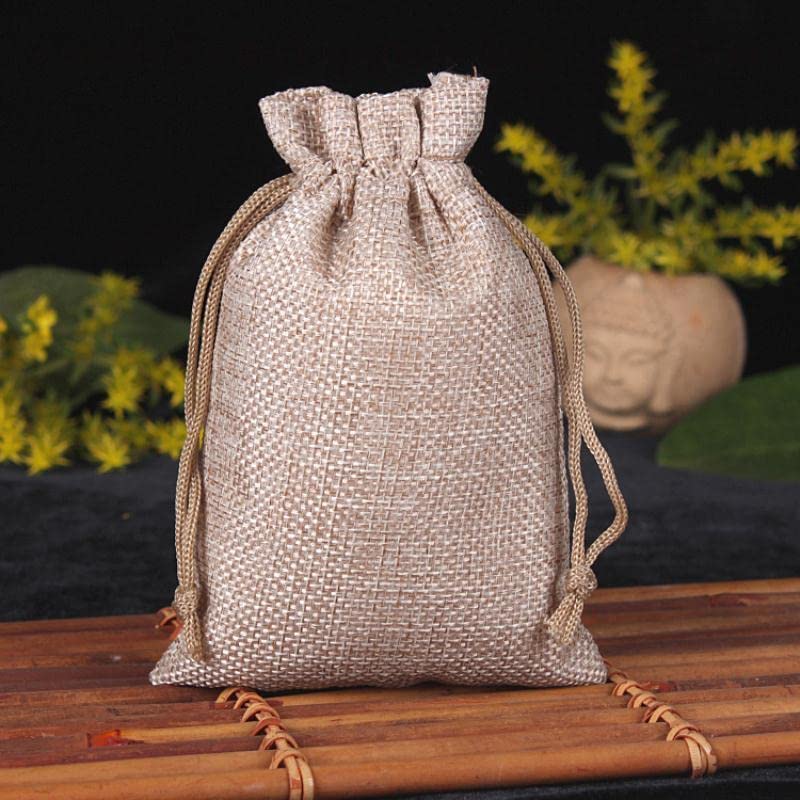 24-Piece Cotton Drawstring Bags Set - 10x14cm (4x5.5in) Natural Jute & Hessian Fabric - Perfect for Jewelry Packaging, Wedding Favors, Party Gifts & DIY Crafts (Wine Red + Beige) - Ideal for Small Business, Craft Shows & Gift Wrapping
