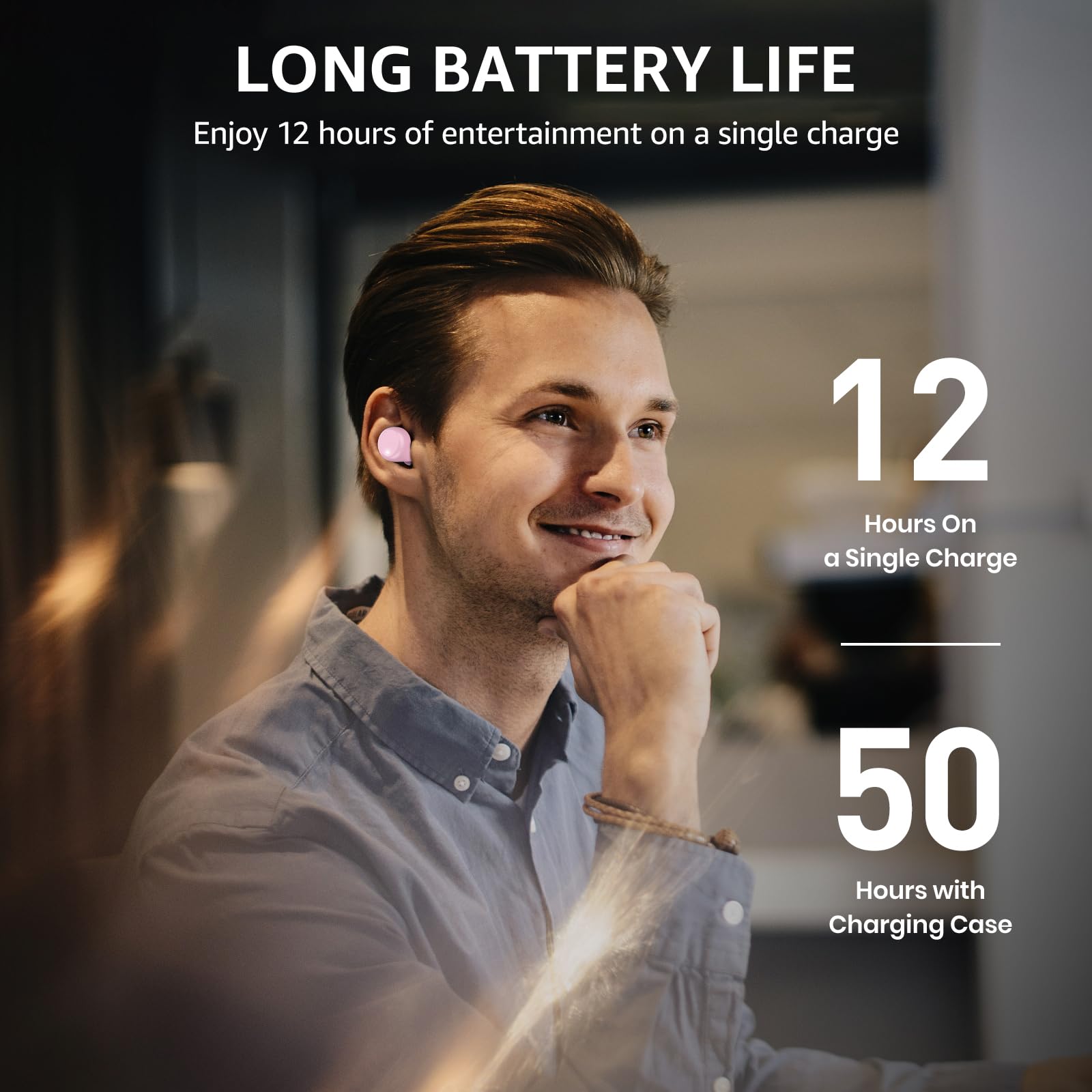 TOZO T6 Wireless Earbuds Bluetooth 5.3 Headphones - 50Hrs Playtime, IPX8 Waterproof, Wireless Charging Case, APP EQ Customizable - Perfect for Gym, Running, Travel & Work (New Upgraded Version)