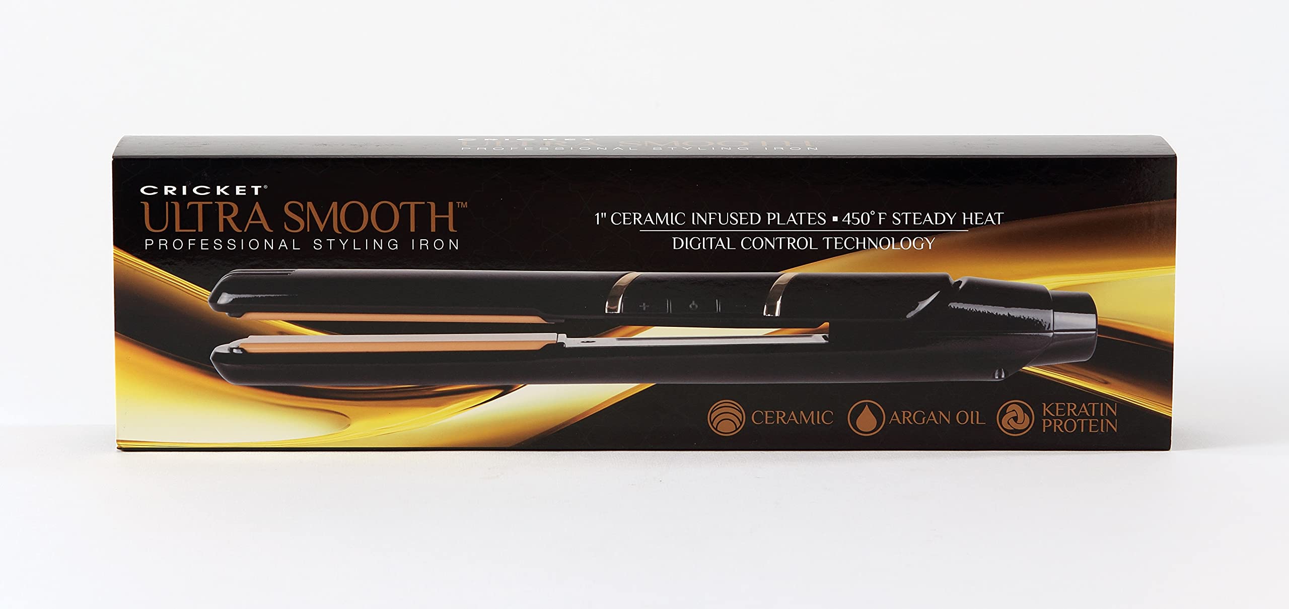Professional Hair Straightener with Argan Oil & Keratin - Ceramic Coated Plates for Ultra Smooth Styling, Fast Heating & Frizz Control - Perfect for Home & Salon Use (Black)