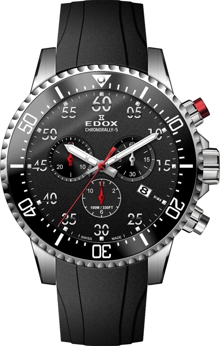 Edox Chronorally S Chronograph 10227 3CA NBN - Swiss Automatic Men's Watch with Date Function for Racing Enthusiasts | Perfect for Motorsport Events, Business Meetings & Luxury Gifts
