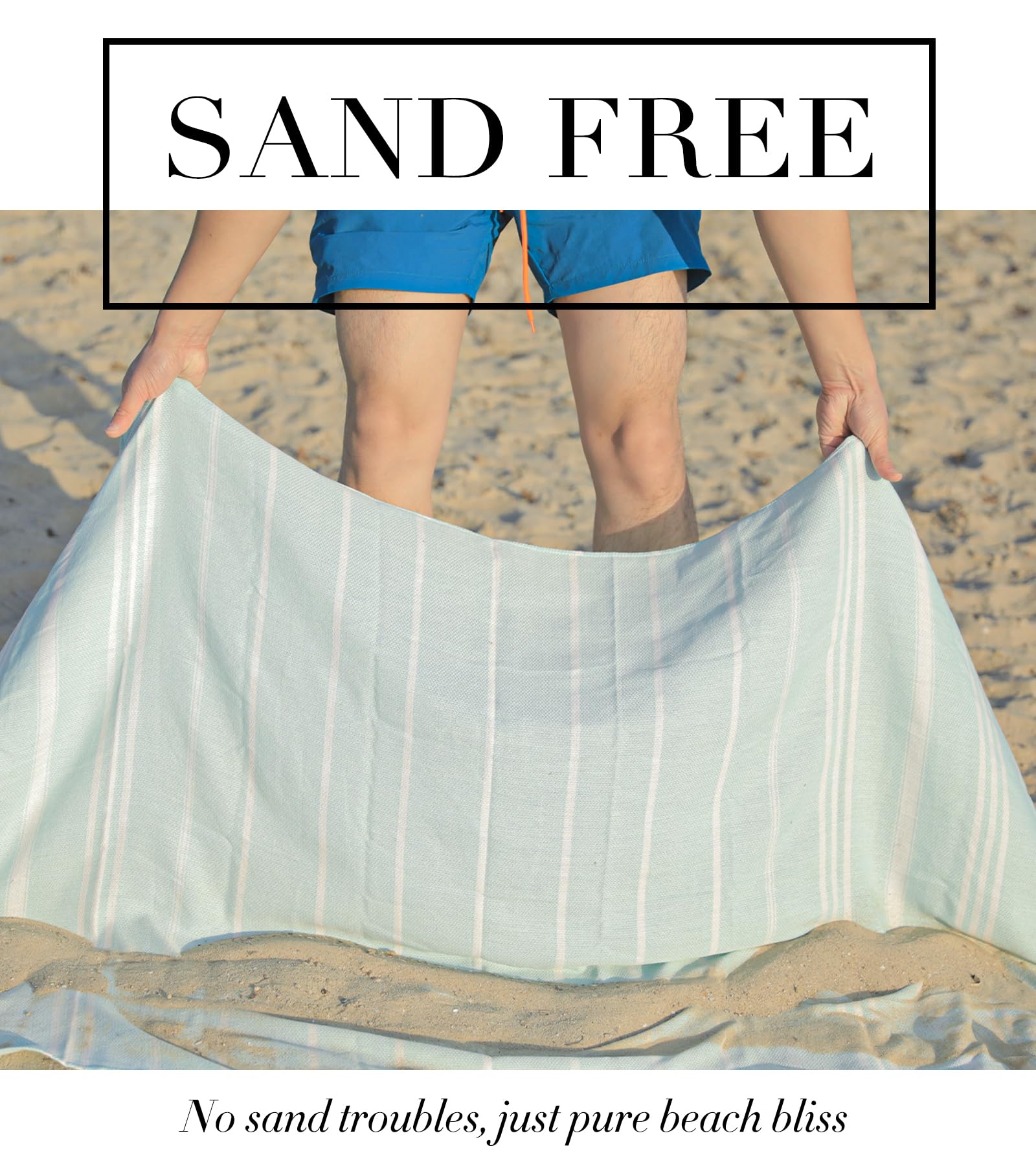 Extra Large Turkish Beach Towel - Boho Cotton Throw Blanket for Pool, Beach & Picnic | Quick-Dry, Sand-Free Microfiber | Oversized 2-Person Blanket for Women & Adults | Perfect for Outdoor Lounging, Travel & Yoga