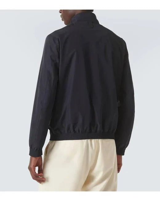 CANALI Men's Solid Color Lightweight Windbreaker Jacket - Water-Resistant & Breathable for Outdoor Activities, Travel & Casual Wear