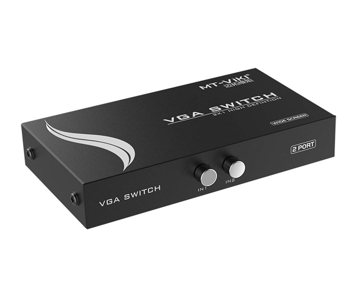 MT-VIKI VGA Switch 2 Port - Share 2 Computers with 1 Monitor - 1920x1440 Resolution - Ideal for Office, Gaming & Multi-PC Setup