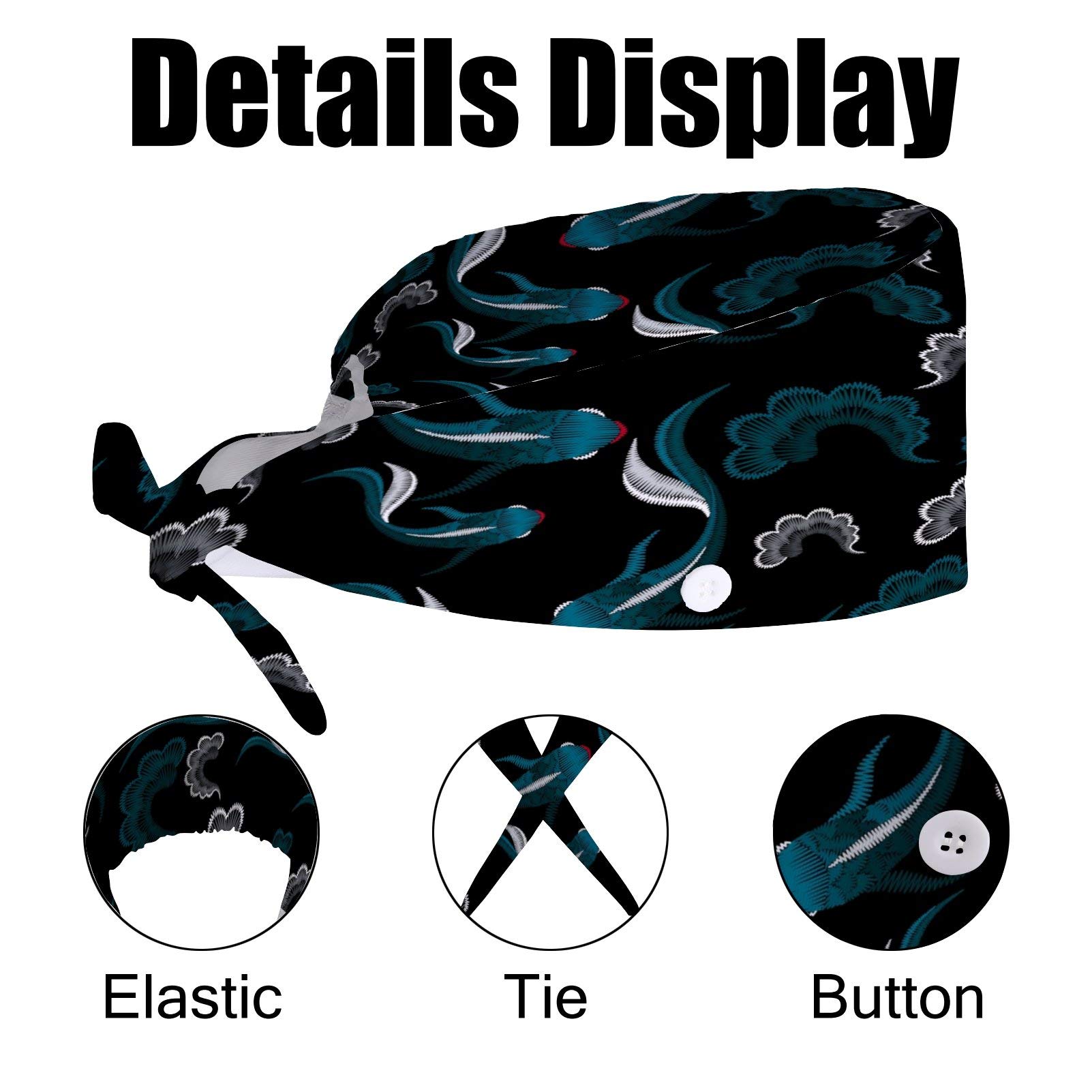 Adjustable Work Cap with Button Sweatband - Unisex Skull & Fish Design Hat for Men & Women - Perfect for Construction, Outdoor Work & Casual Wear