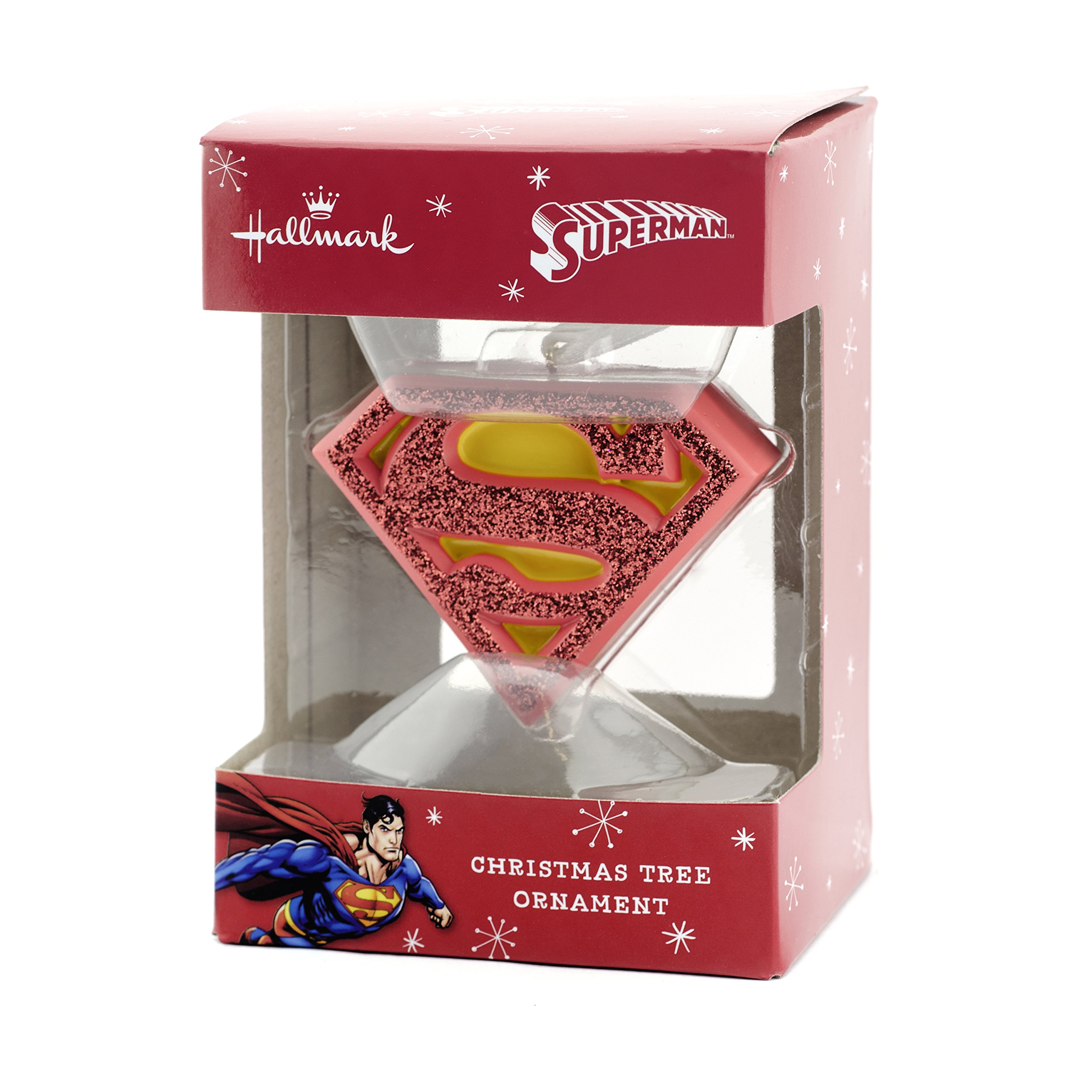 DC Comics Superman Shield Christmas Ornament - Official Hallmark Collectible - Perfect for Holiday Tree Decorations & Superhero Gifts