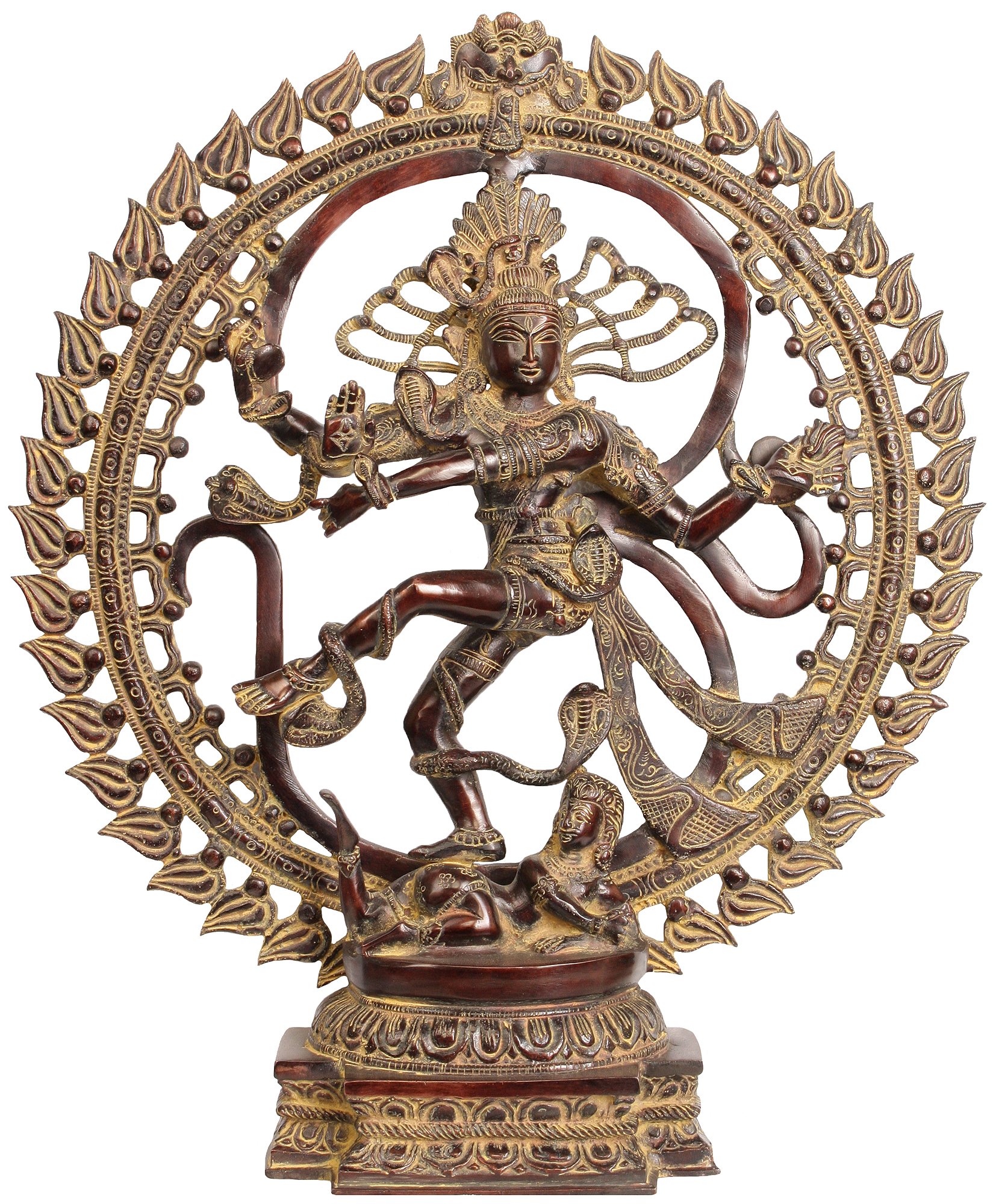 Nataraja in Om Statue - Mud-Red Hindu God Shiva Statue for Home Altar, Yoga Studio & Meditation Space | Spiritual Decor & Gift Idea