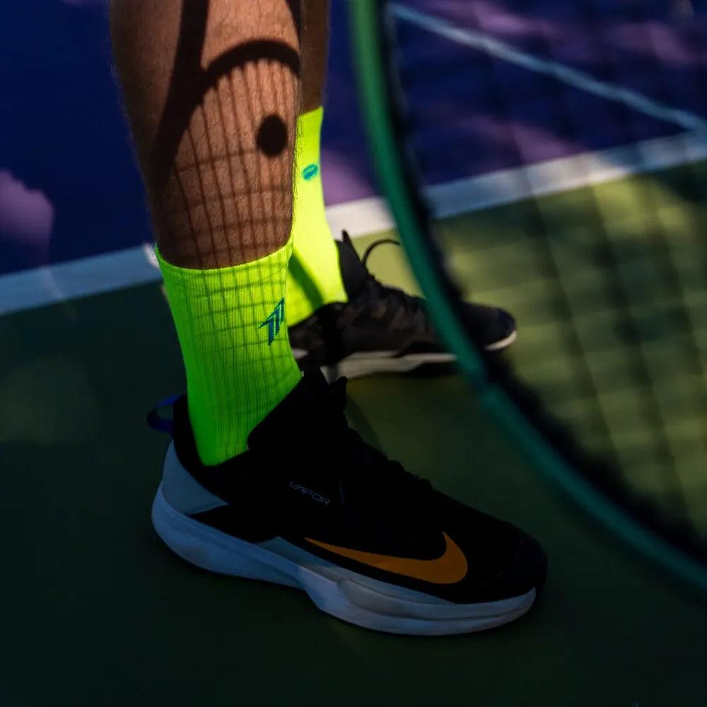 High-Performance Sporcks Smash It Yellow Tennis & Padel Socks - Breathable Cushioned Sports Socks for Men & Women - Perfect for Tennis, Padel, Squash & Gym Workouts