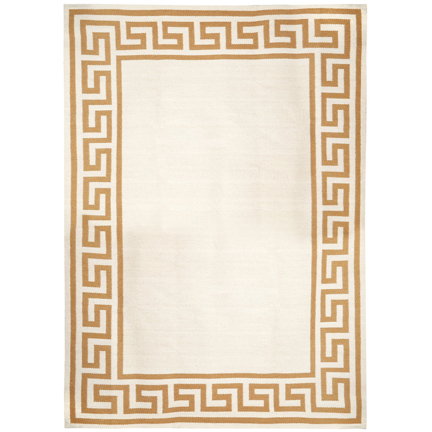 Greek Key Border Flatweave Rug - Classic Geometric Design Area Rug for Living Room, Bedroom & Dining Room - Home Decor & Floor Covering