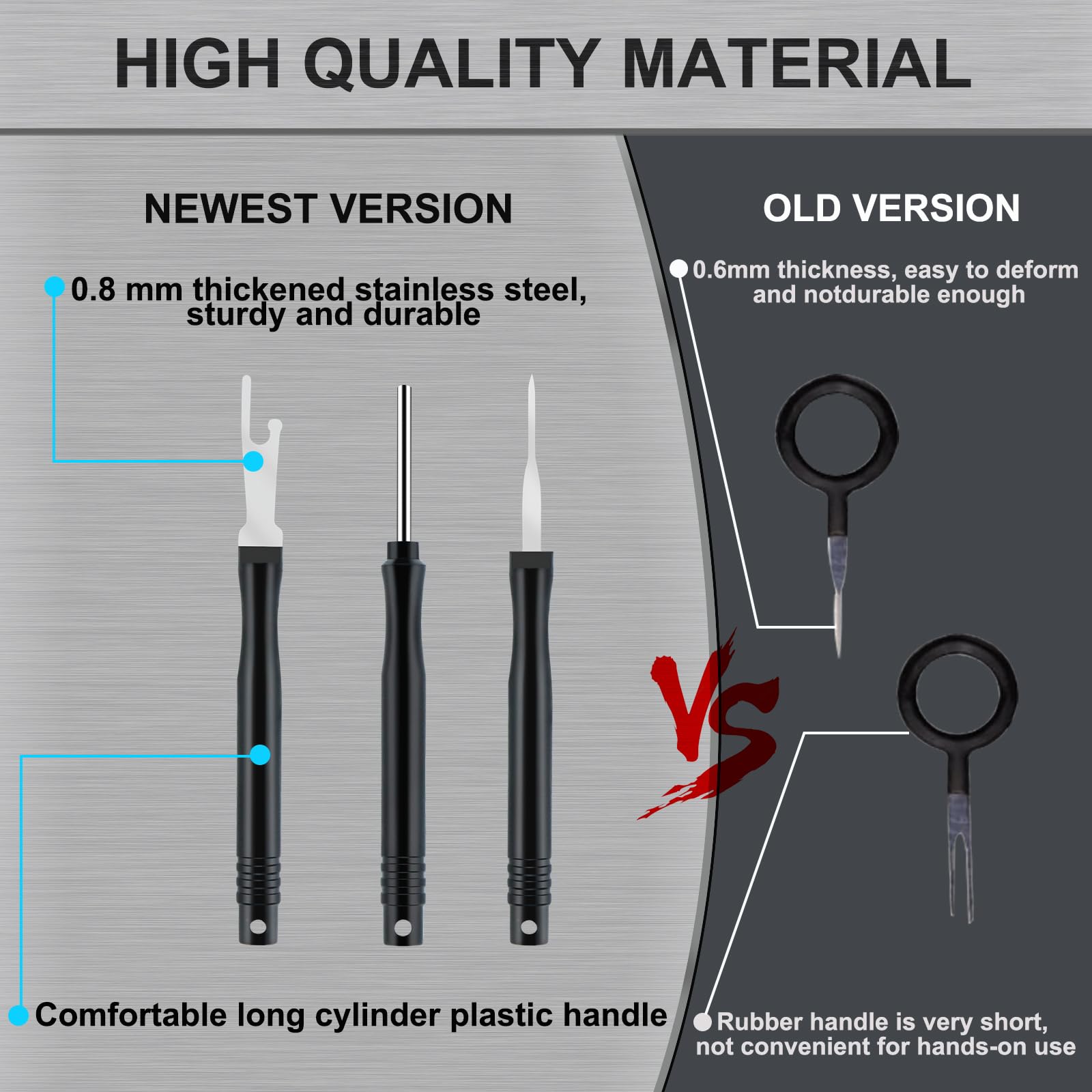 18-Piece Terminal Removal Tool Kit - Automotive Connector Pin Extractor Set for Electrical Systems | Wire Terminal Depinning Tools for Most Connectors | Perfect for Car Repairs & DIY Electrical Projects