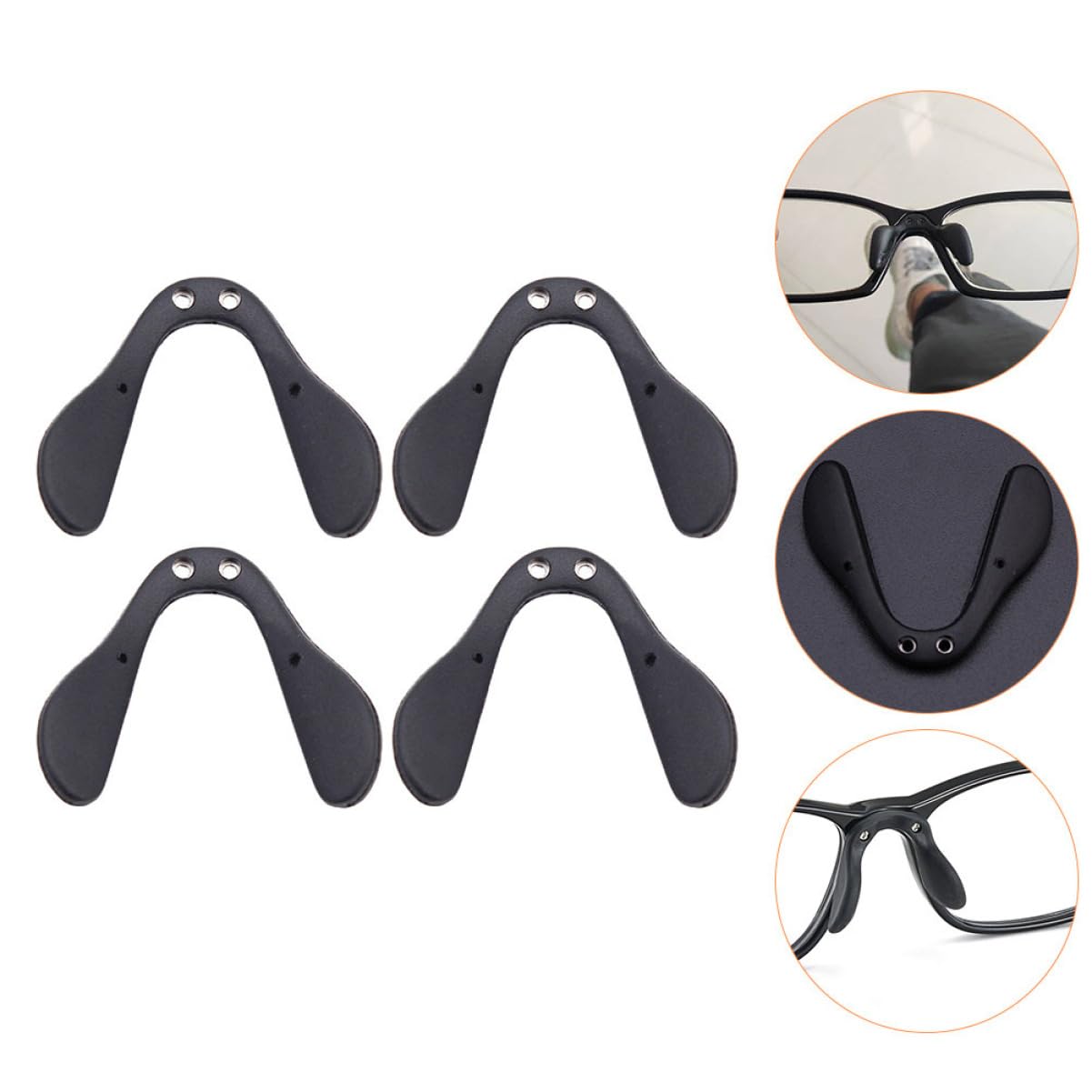 4 Pairs Kids Bike Glasses Nose Pads - Soft Air Chamber Cushion for Children's Bicycle Eyewear - Comfortable Rubber Nose Bridge Pads for Sports & Outdoor Activities