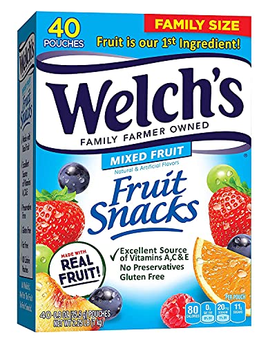 Healthy Mixed Fruit Snacks Bags - 40 Count | Assorted Flavors | Gluten-Free & Vegan | Perfect for Lunch Boxes, Office Snacks & On-the-Go Energy Boost