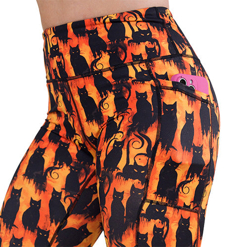 Funny Cat Print Leggings - Comfortable & Stretchy Women's Yoga Pants for Halloween, Cosplay & Everyday Wear