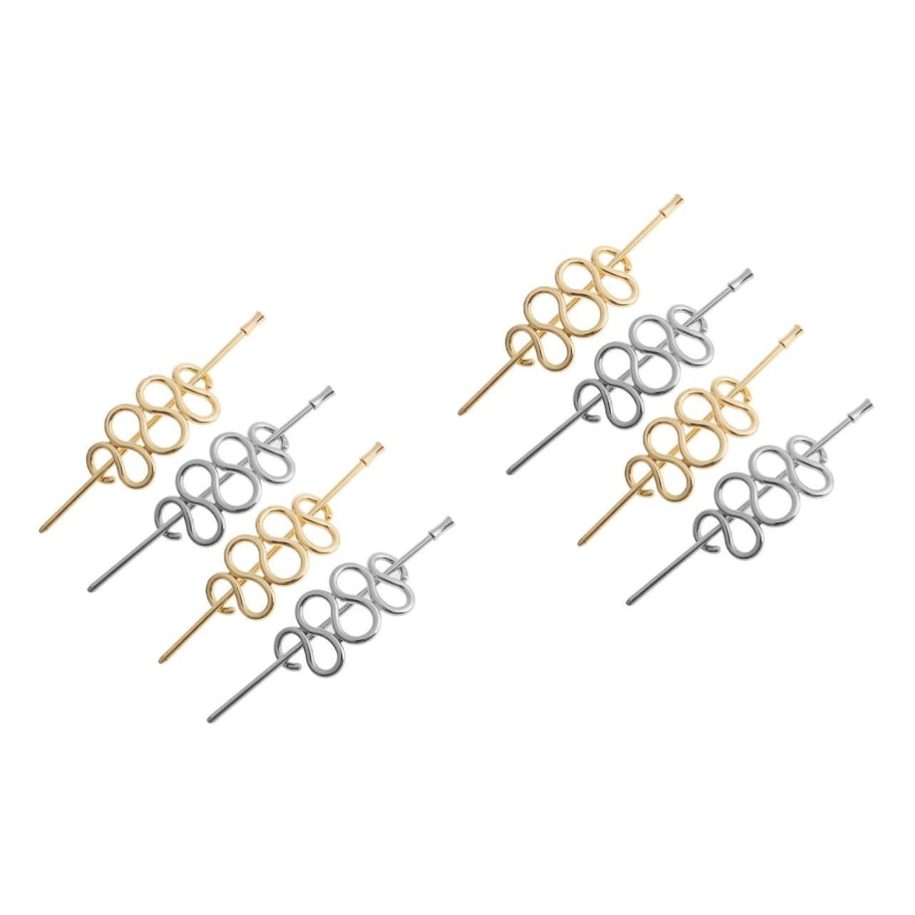 8 Pcs Simple Twisted Hairpin - Chinese Hair Sticks for Long Hair, Women's Hair Accessories, Retro Bun Pins, Alloy Geometry Hair Chopsticks - Perfect for Weddings, Parties & Vintage Styling