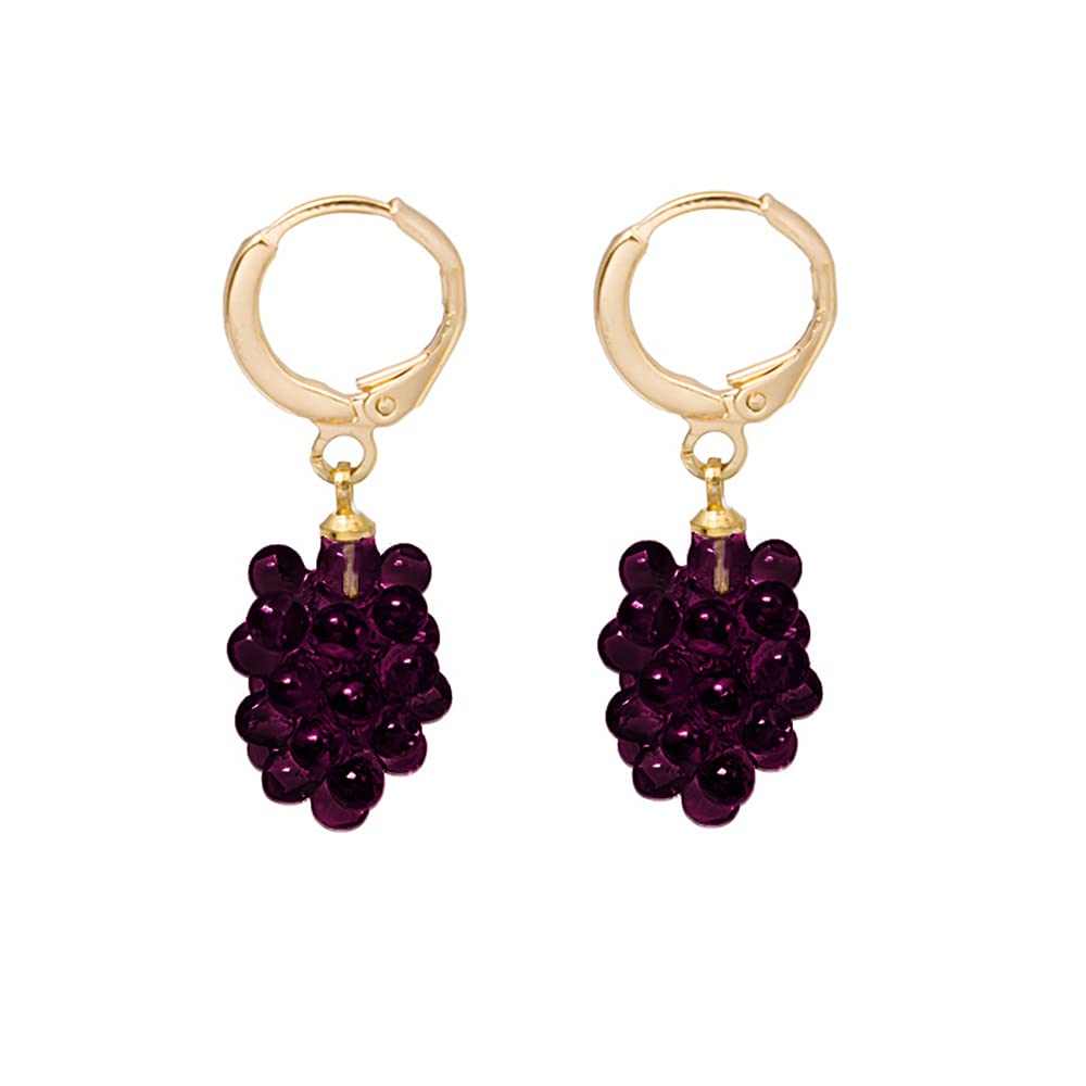 AMOR SPES Colorful Resin Grape Hoop Earrings for Women - Dangle Drop Earrings Jewelry | Perfect for Parties, Weddings & Everyday Wear