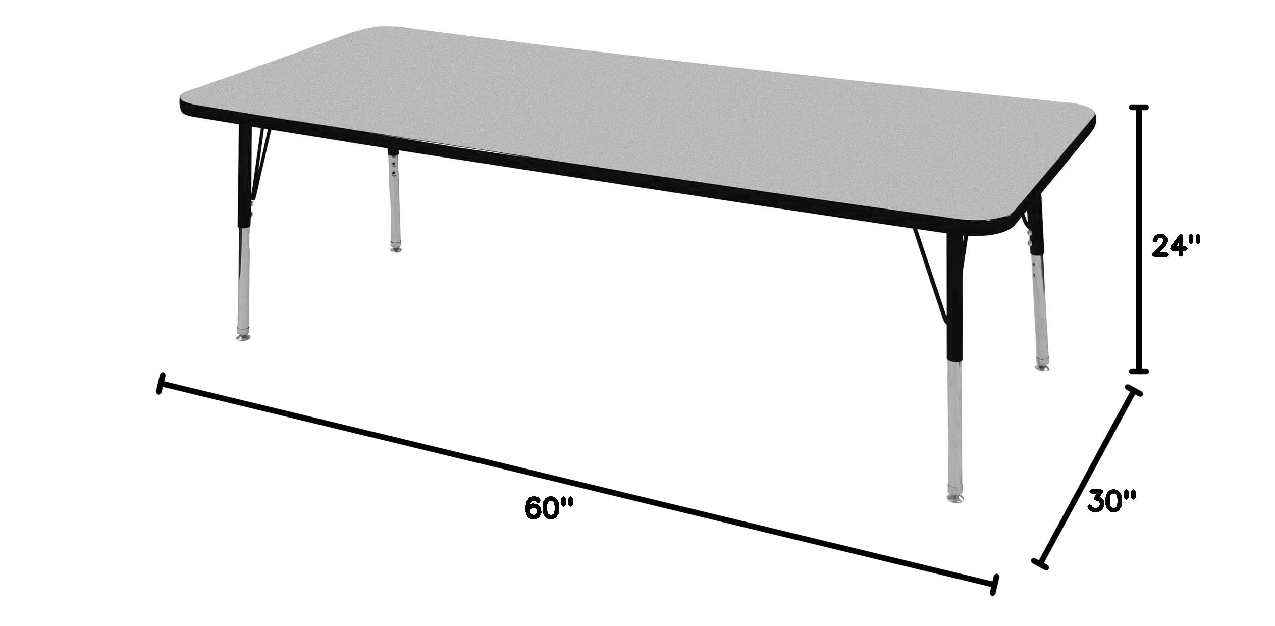 Adjustable Height Classroom Activity Table for Kids & Adults - Durable Rectangular Study & Craft Table for School, Home, Office & Playroom - Perfect for Learning, Arts & Crafts, Group Projects & Homeschooling