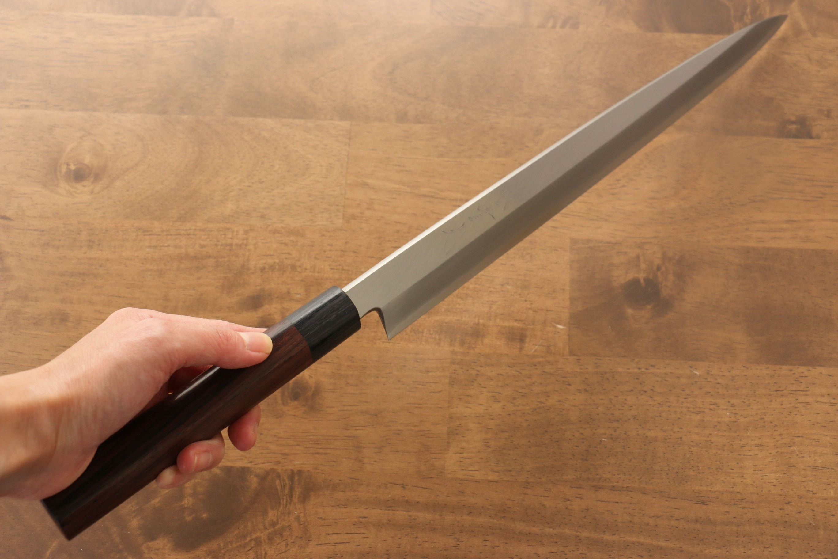 Premium Jikko Silver Steel No.3 Yanagiba Sushi Knife 330mm with Shitan Handle - Professional Japanese Sashimi & Sushi Chef's Blade for Precision Cutting