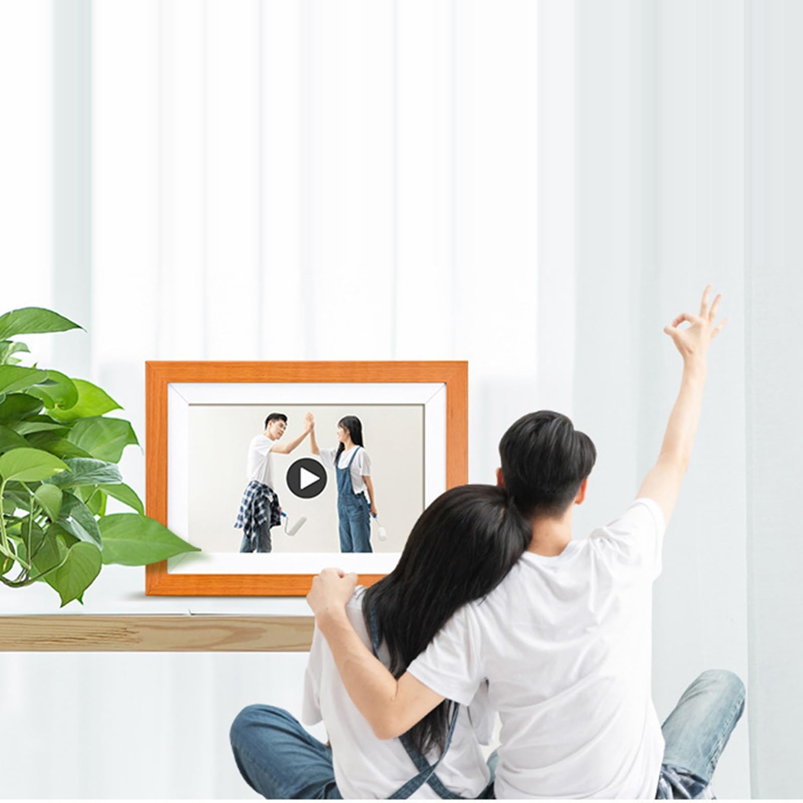 8 Inch Smart Digital Photo Frame with Touch Screen - Auto Picture Rotation, HD Display for Photos & Videos | Perfect for Home Decor, Office Display, and Gift Giving