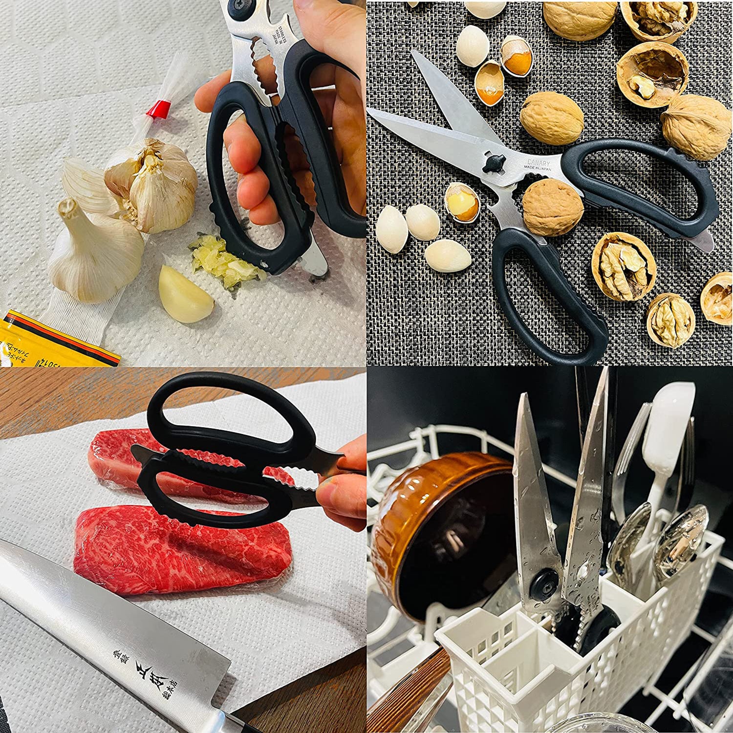 Premium Canary Stainless Steel Multi-Purpose Kitchen Scissors - Heavy Duty Take Apart Design for Easy Cleaning - Perfect for Cutting Herbs, Poultry, Fish, Vegetables & More - Ideal for Home Cooking, Meal Prep & Professional Kitchens