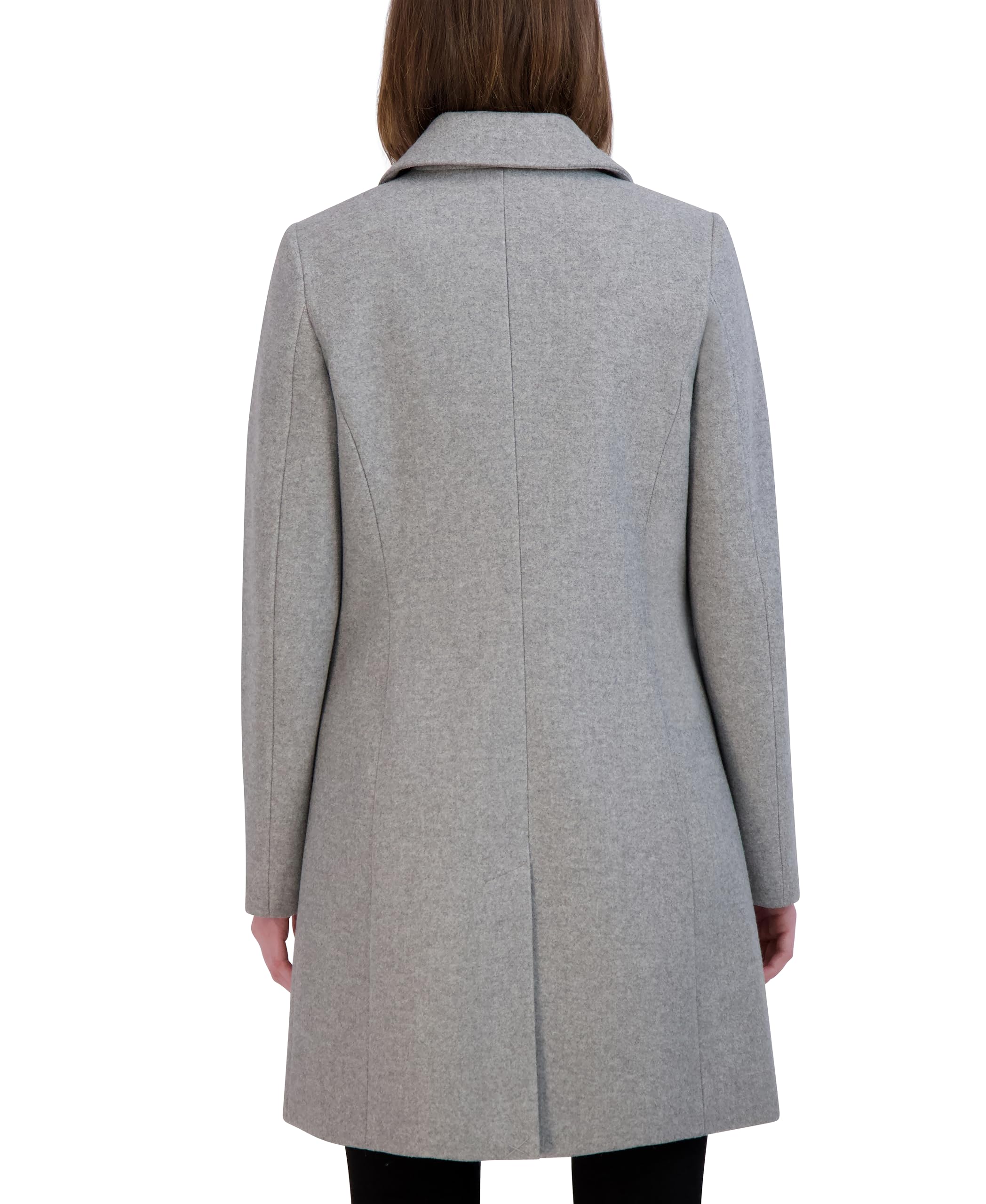 Shelli Segal Women's Faux Wool Coat with Notch Collar - Winter Warm Long Coat for Women, Perfect for Office, Dating & Holiday Outfits