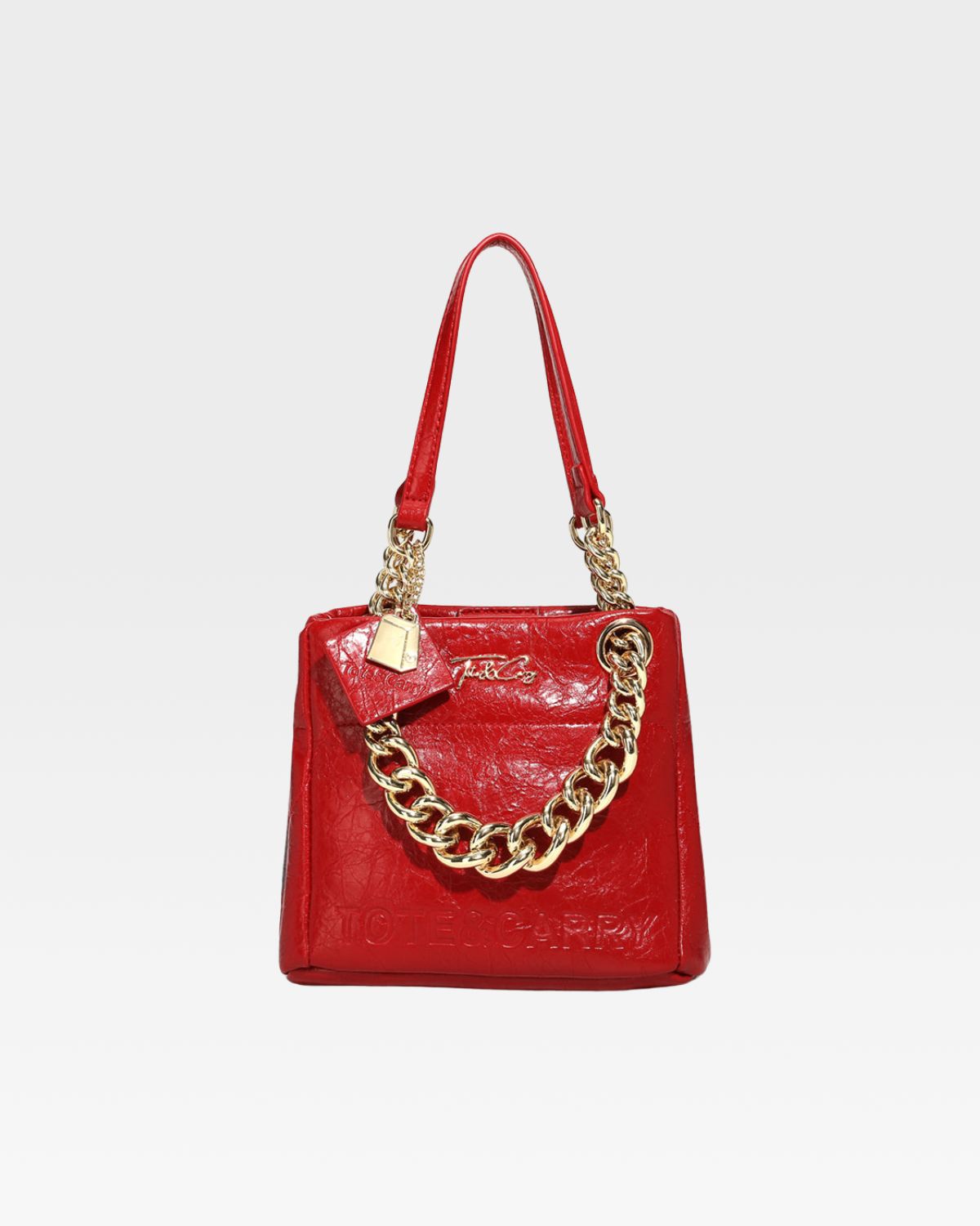 Premium Red Leather Mini Tote Bag for Women - Stylish Crossbody Handbag for Work, Travel & Everyday Use