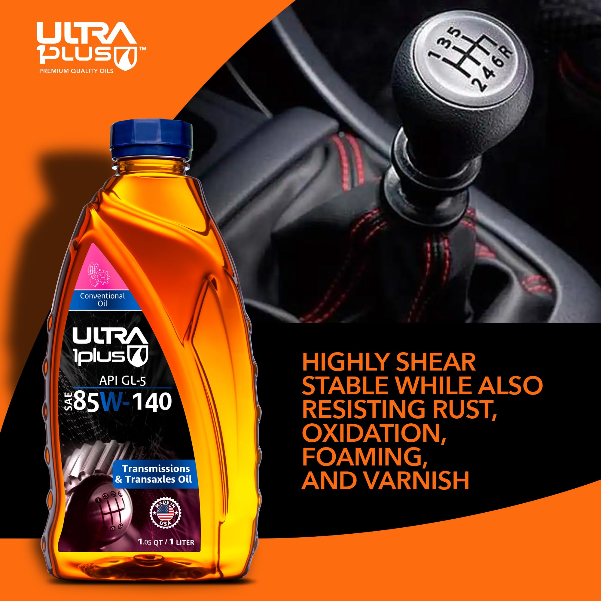 SAE 85W-140 Conventional Gear Oil - API GL-5 Certified for Heavy-Duty Vehicles & Industrial Equipment - Ideal for Truck Differentials, Off-Road Vehicles & Construction Machinery