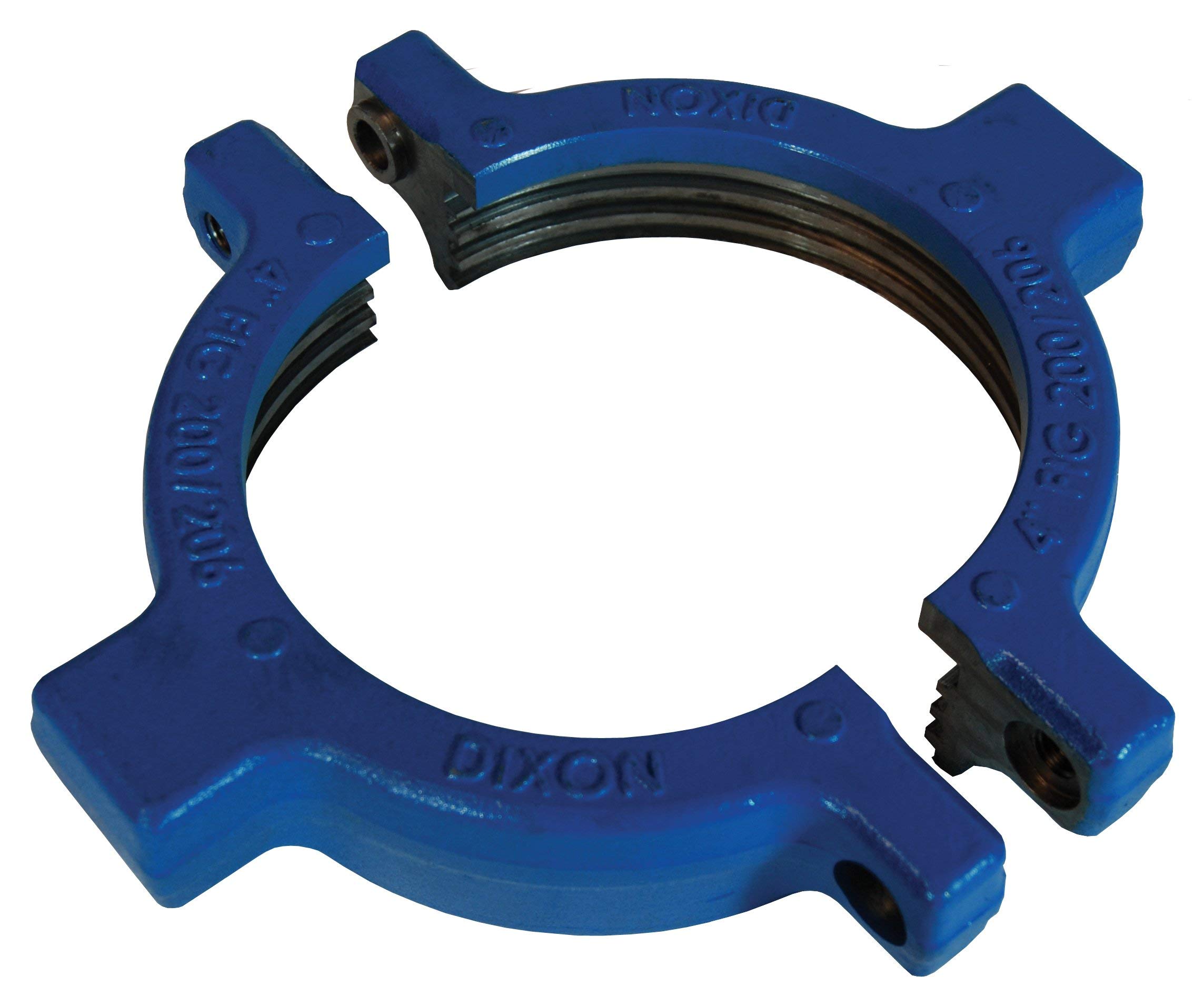 Dixon HU200600RN 6 Inch Blue Hammer Union Split Nut with Bolts, 6 Inch ID, Forged Steel - Ideal for High-Pressure Piping, Oilfield, and Industrial Applications